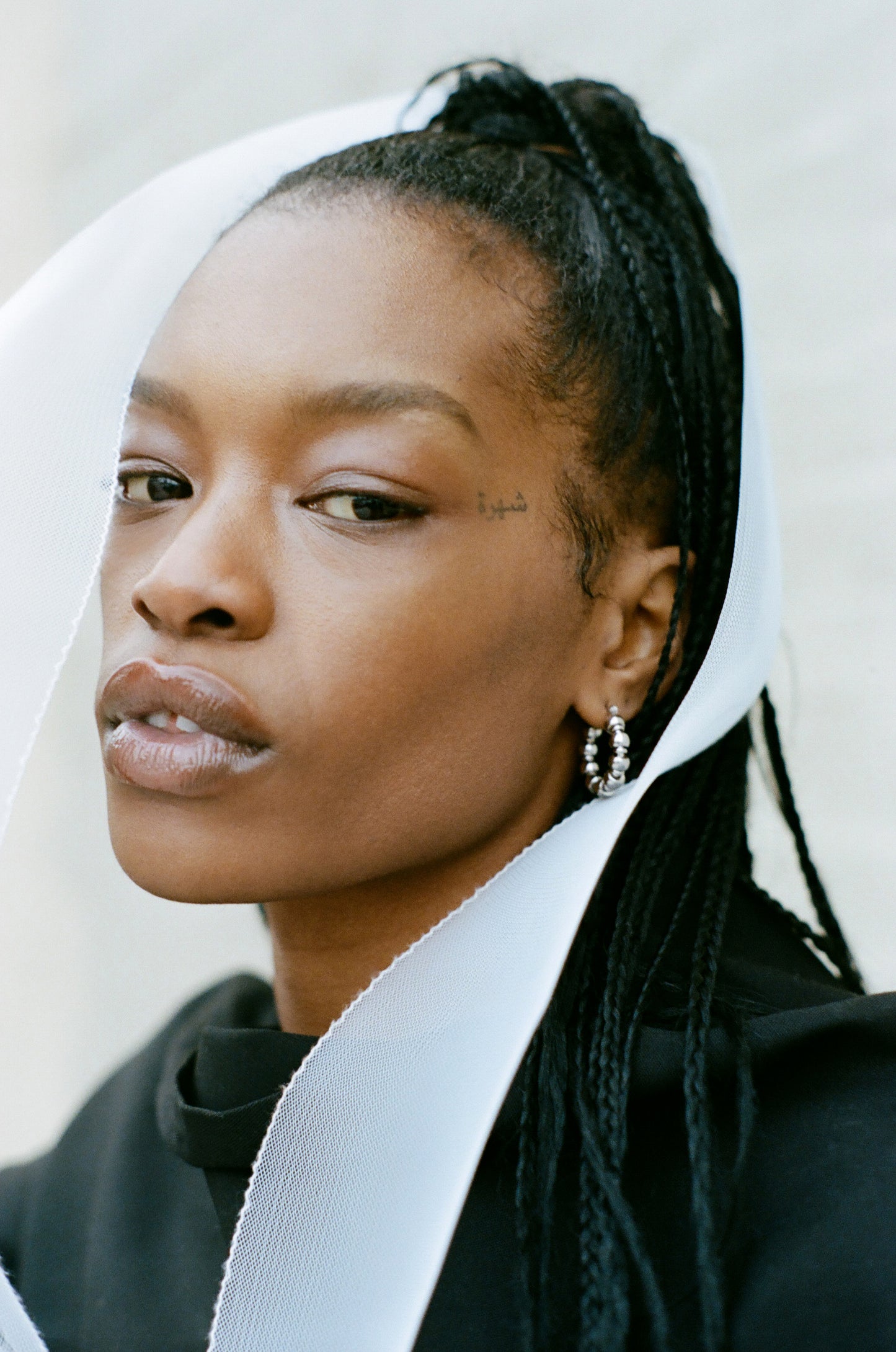 Model wearing Silver Maremma Earrings