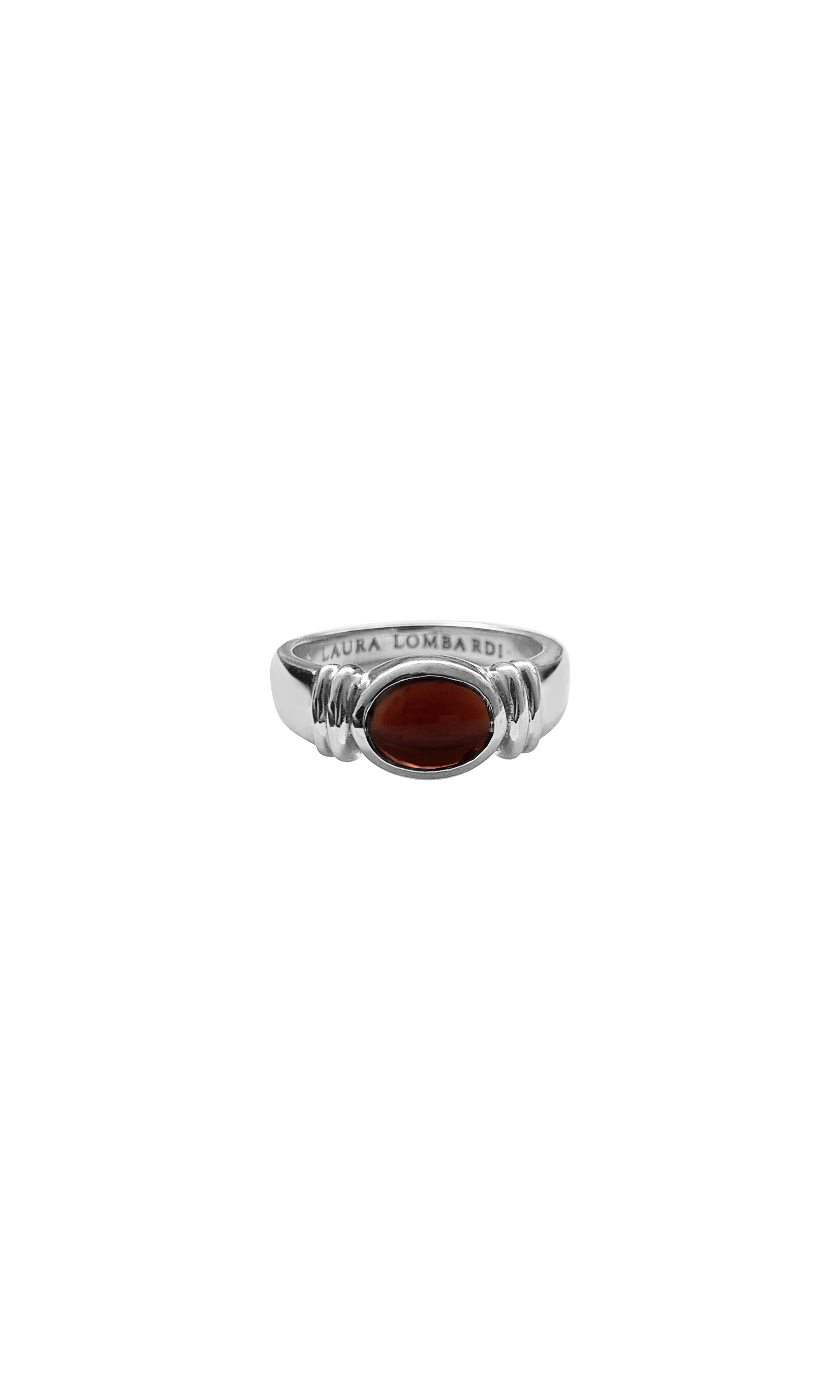 Laura Lombardi 14kt white gold Alessandra Ring with Garnet.