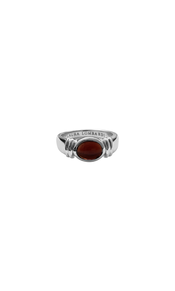 Laura Lombardi 14kt white gold Alessandra Ring with Garnet.