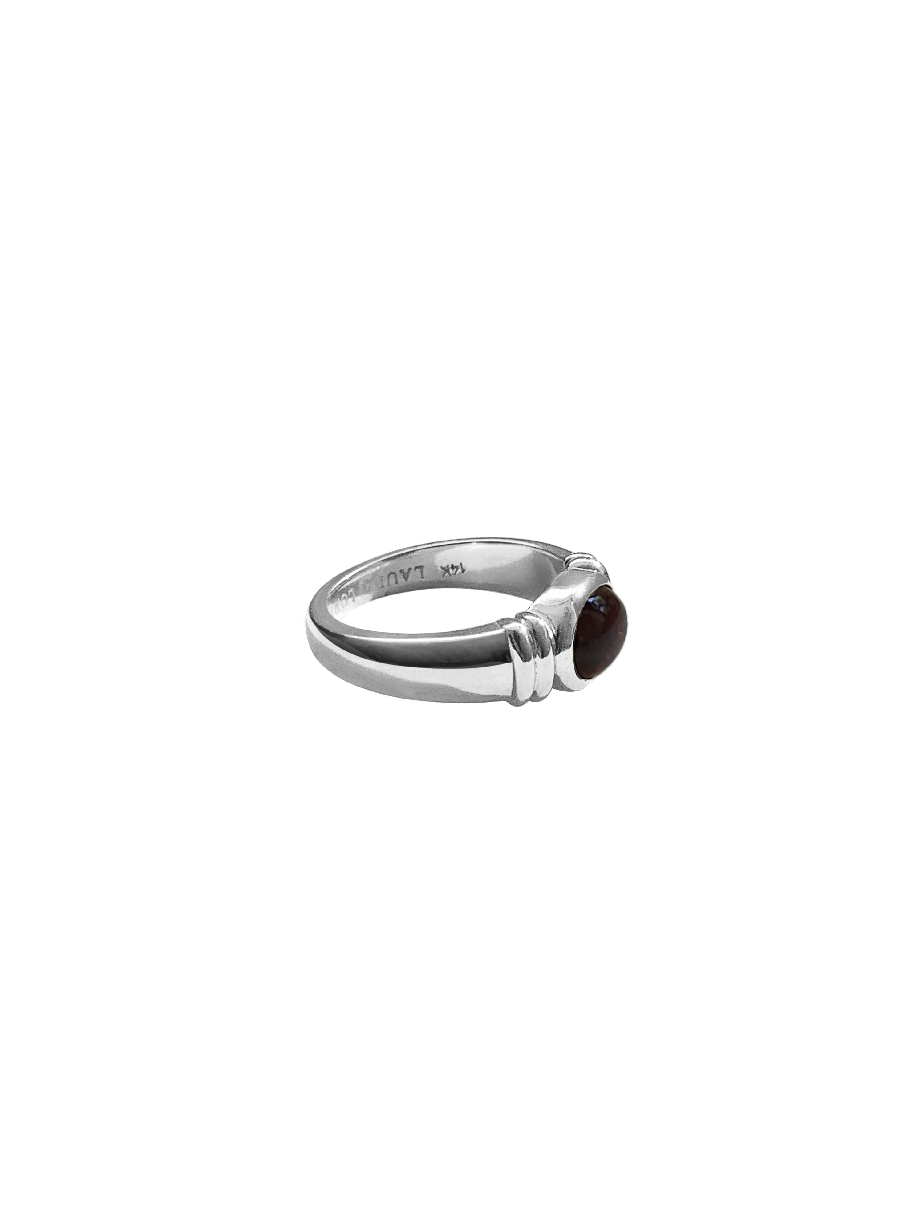 Laura Lombardi 14kt White Gold Alessandra Ring with Garnet