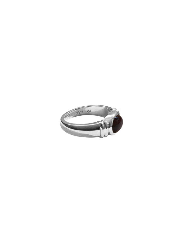 Laura Lombardi 14kt White Gold Alessandra Ring with Garnet