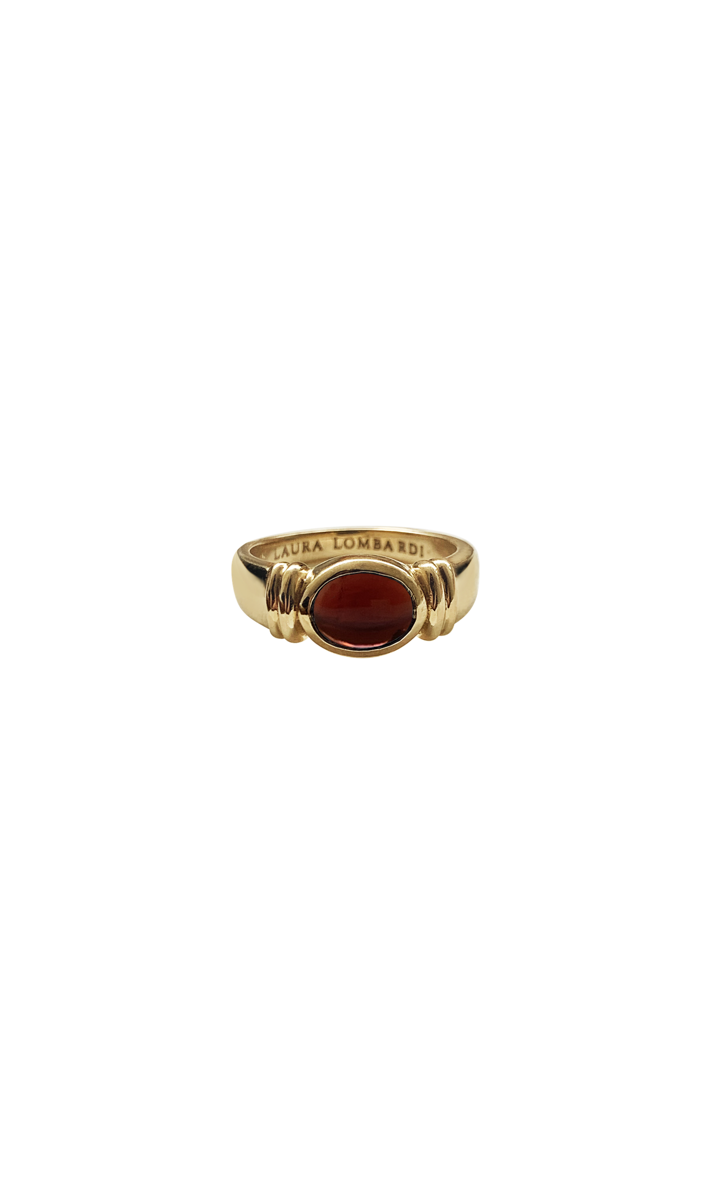 Laura Lombardi 14kt yellow gold Alessandra Ring with Garnet.