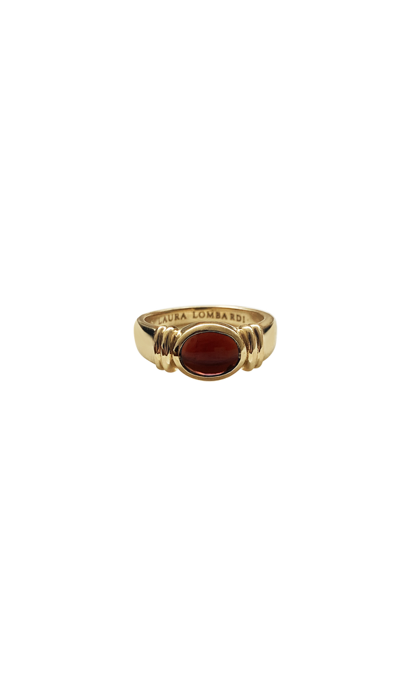 Laura Lombardi 14kt yellow gold Alessandra Ring with Garnet.