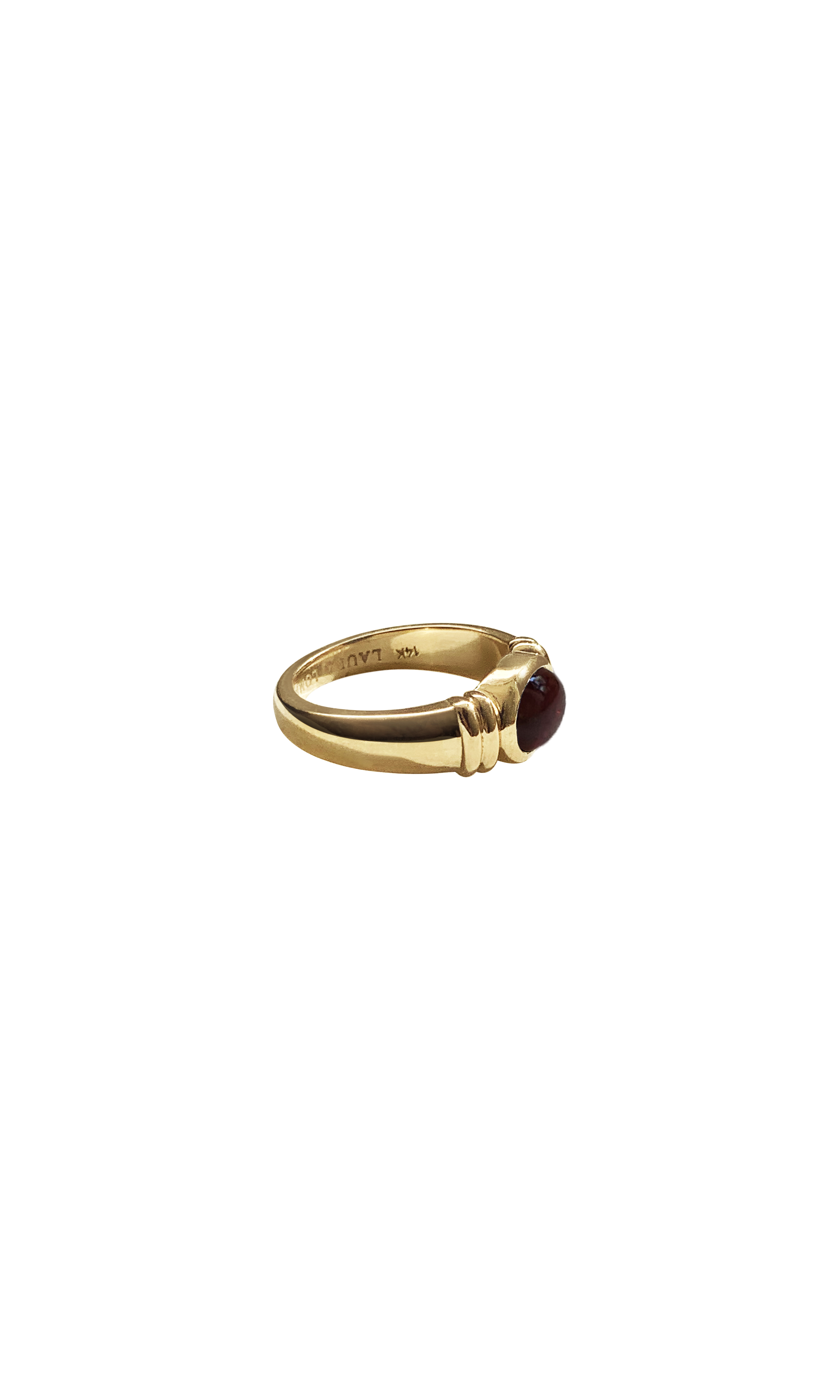 Laura Lombardi 14kt yellow gold Alessandra Ring with Garnet.