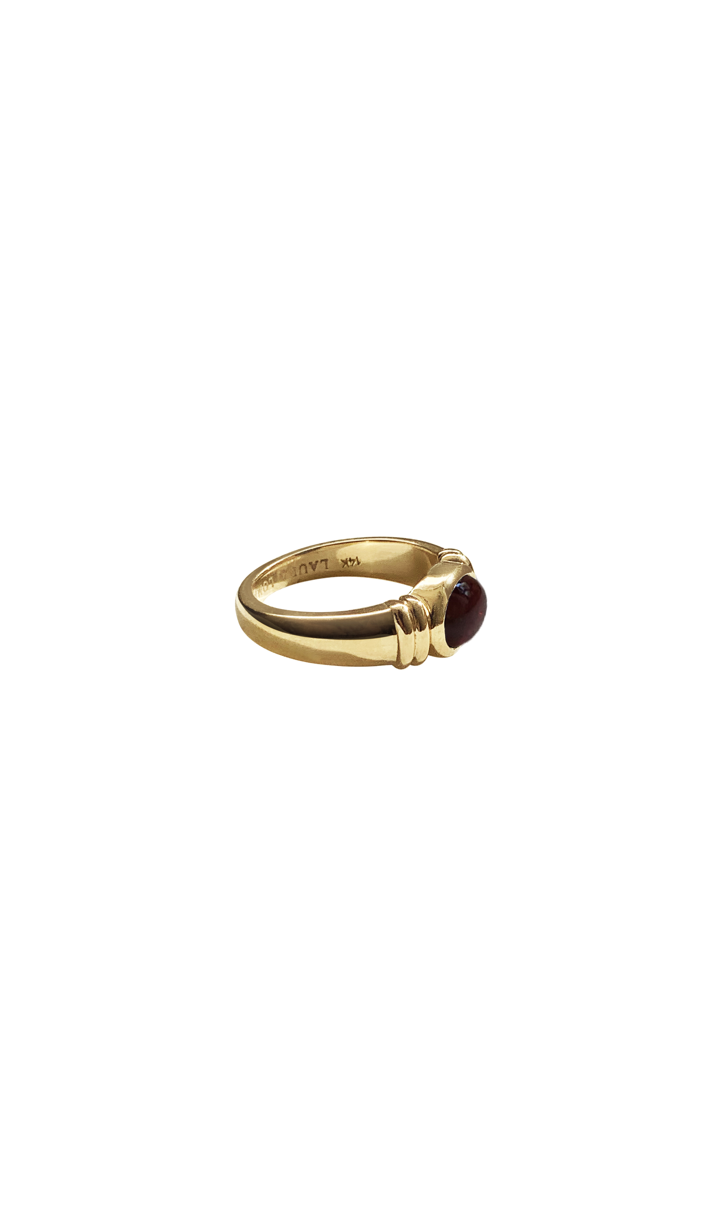 Laura Lombardi 14kt yellow gold Alessandra Ring with Garnet.