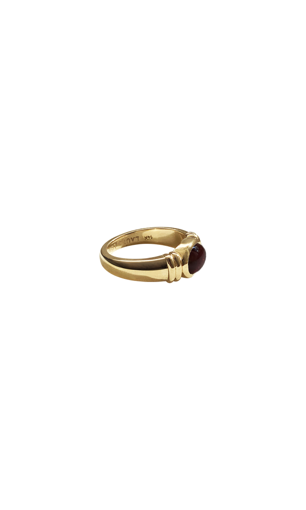 Laura Lombardi 14kt yellow gold Alessandra Ring with Garnet.