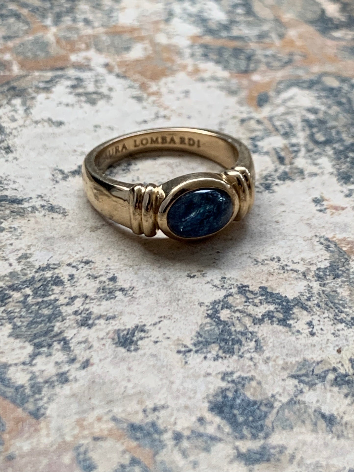 Alessandra Ring White Gold, Blue Sapphire