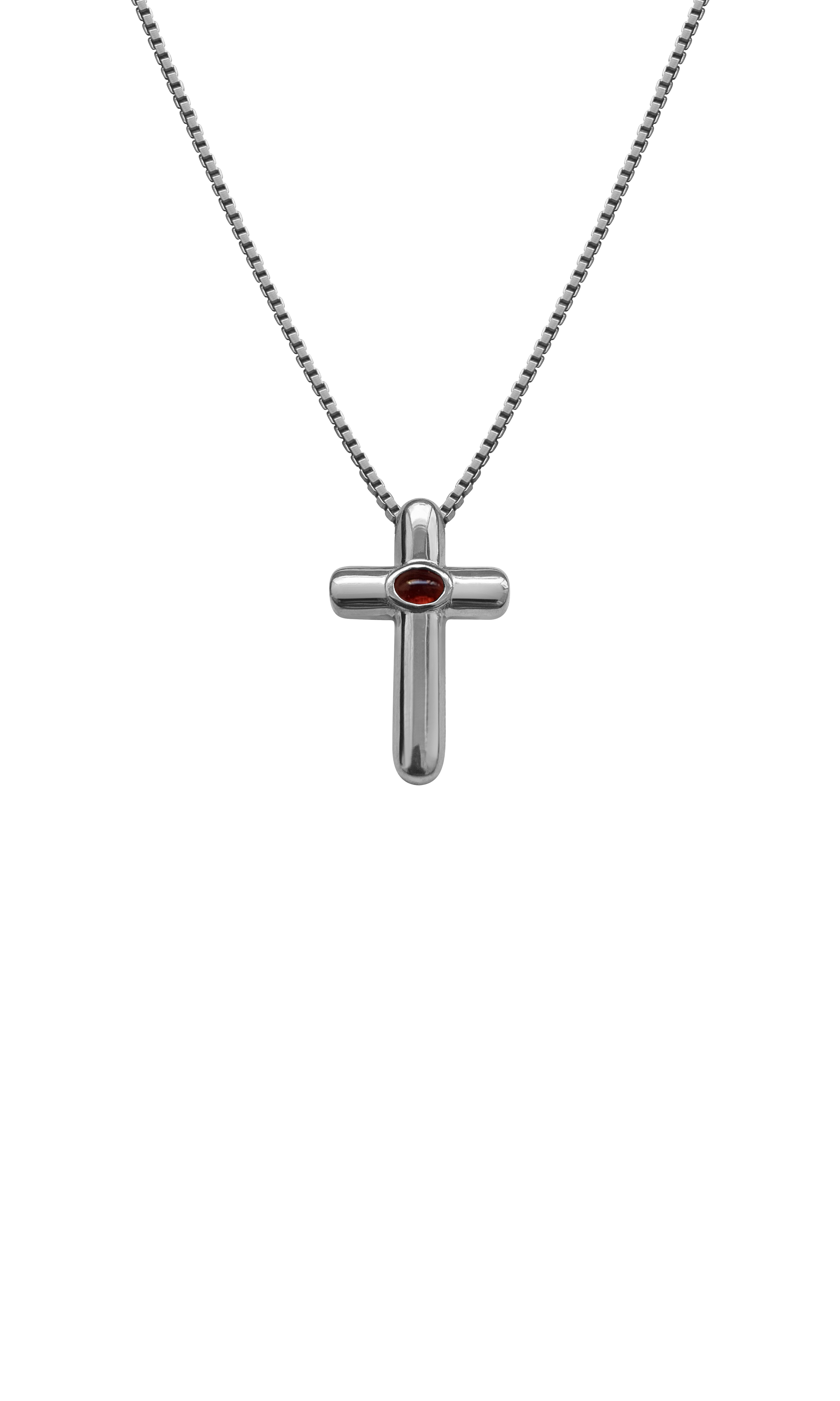 Laura Lombardi 14kt White Gold Gabriella Necklace with Red Garnet