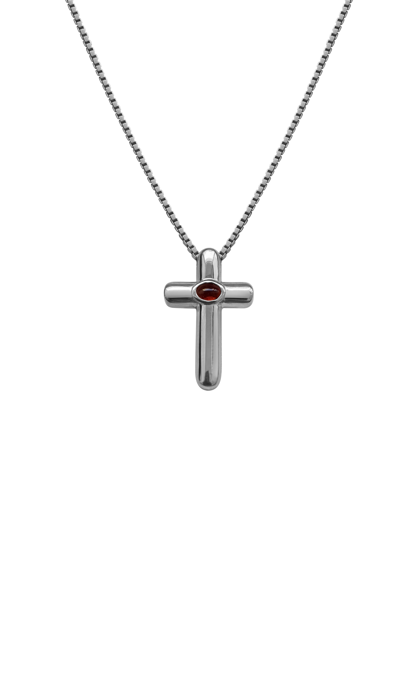 Laura Lombardi 14kt White Gold Gabriella Necklace with Red Garnet