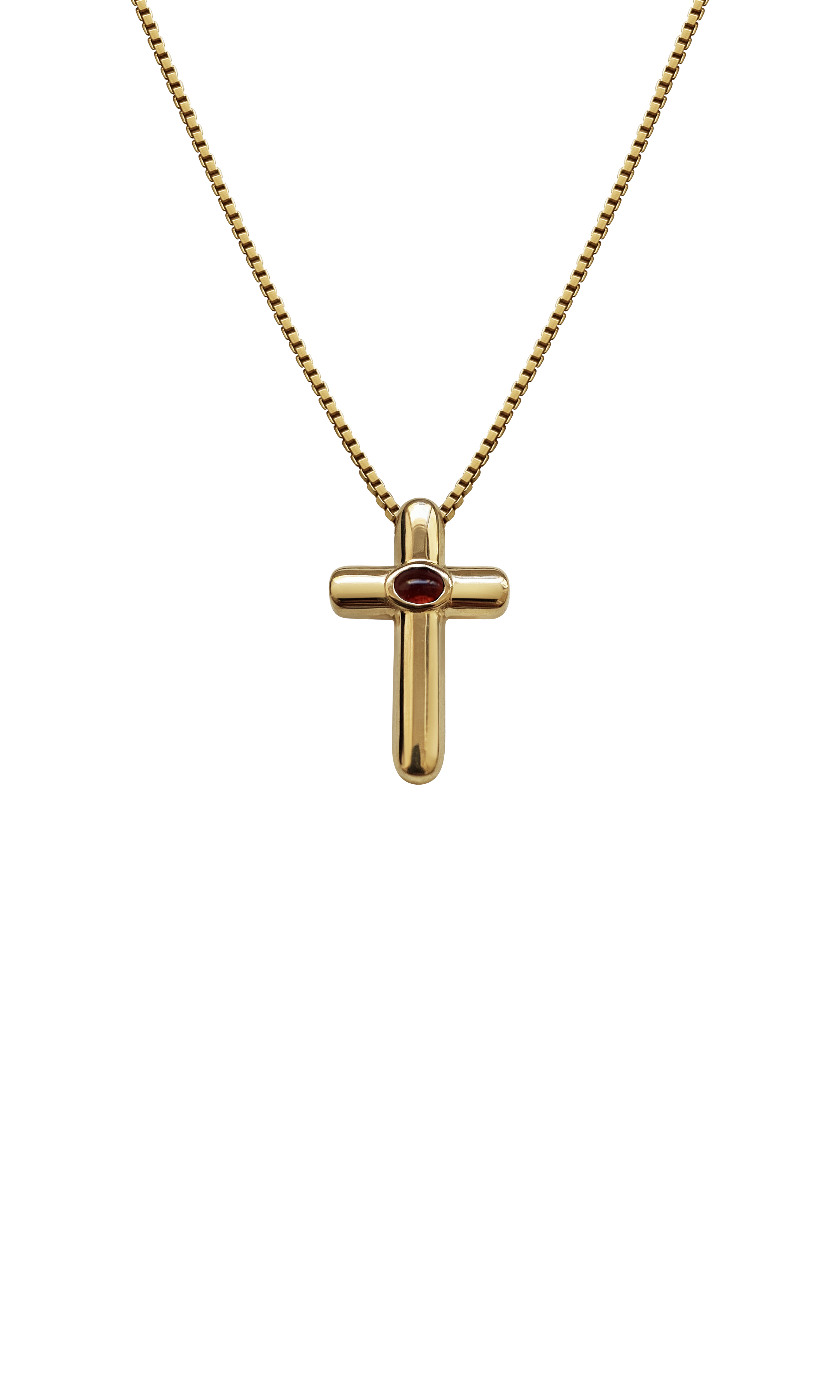 Laura Lombardi 14kt Yellow Gold Gabriella Necklace with Red Garnet