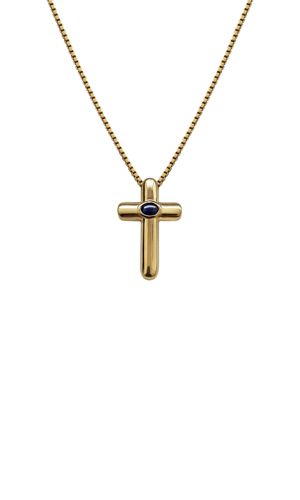 Laura Lombardi 14kt Yellow Gold Gabriella Necklace with Blue Sapphire