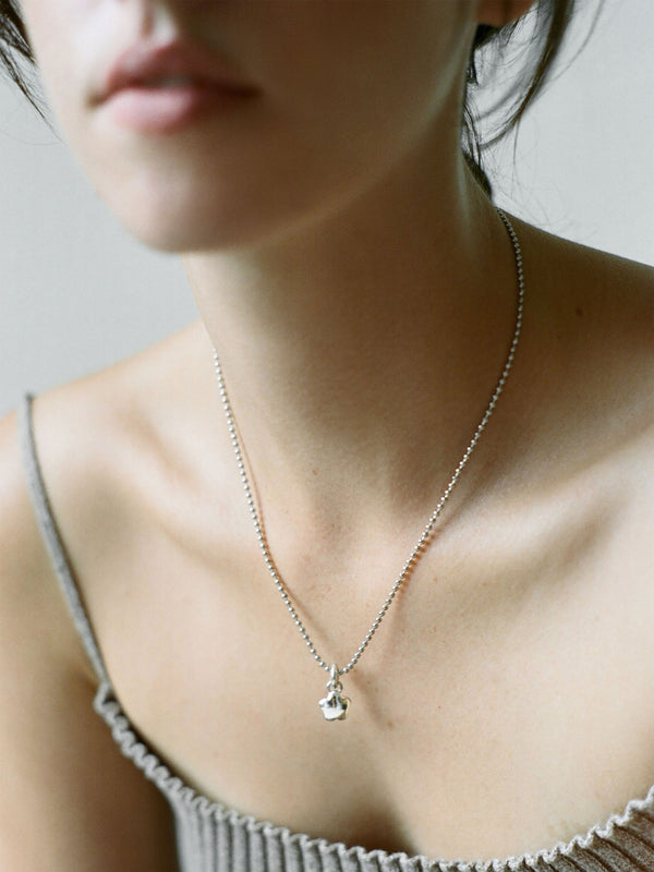 Model wearing Laura Lombardi Silver Fiorella Pendant