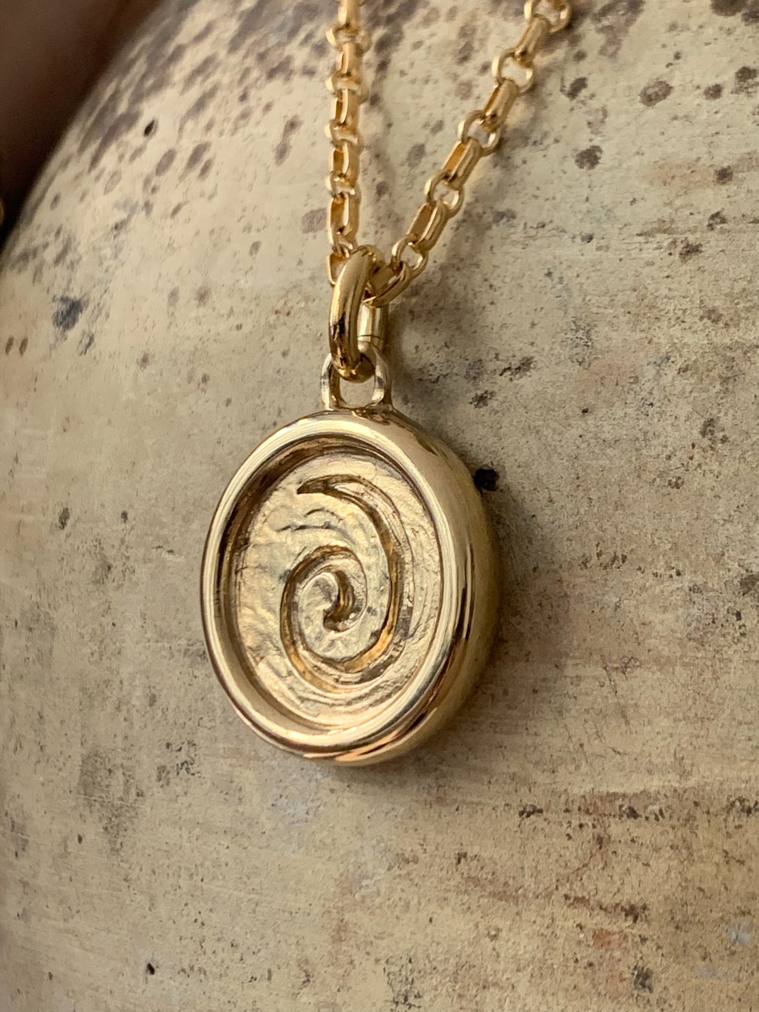 AMS x LL gold Spiral Pendant