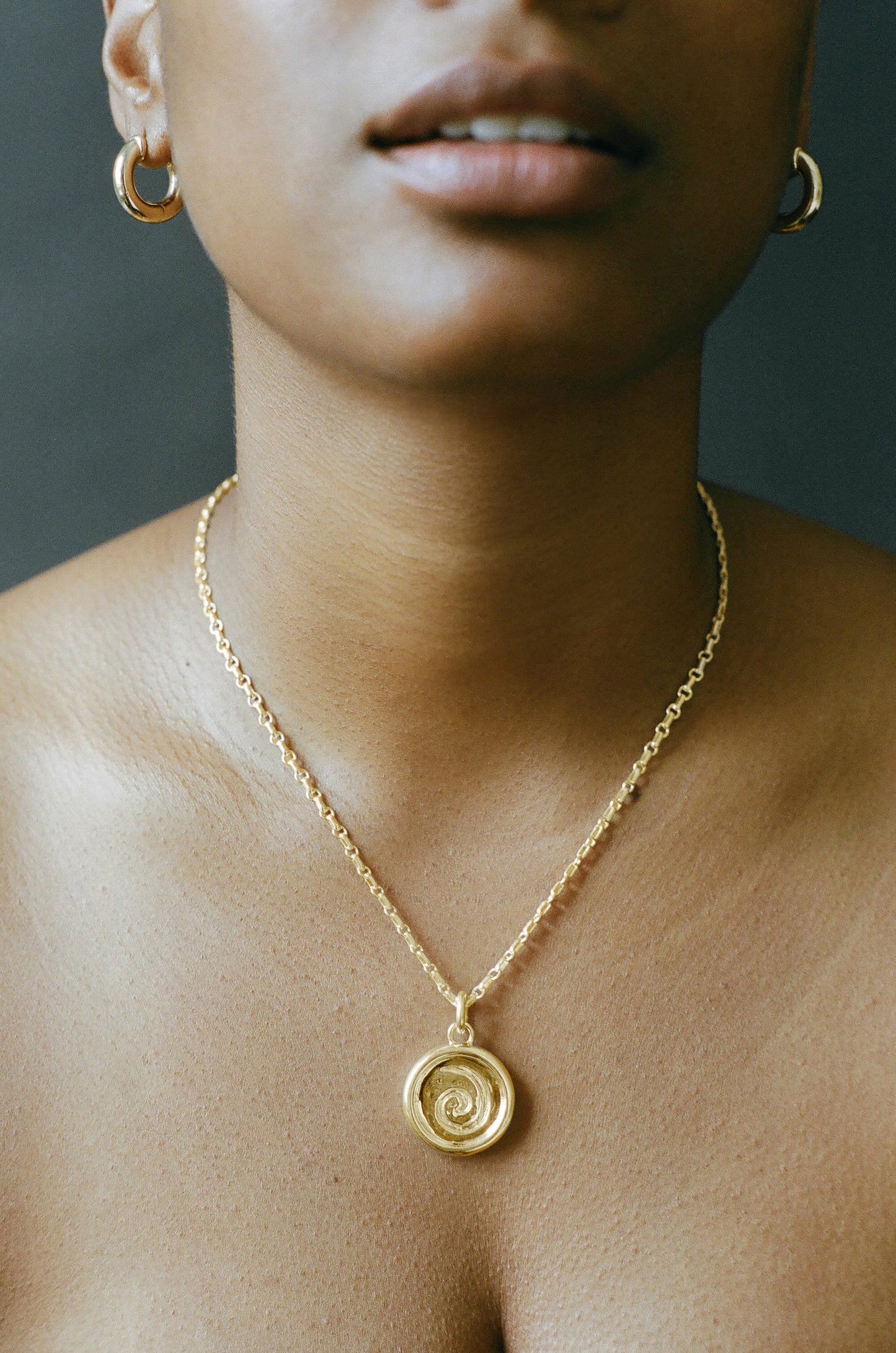 AMS x LL gold Spiral Pendant