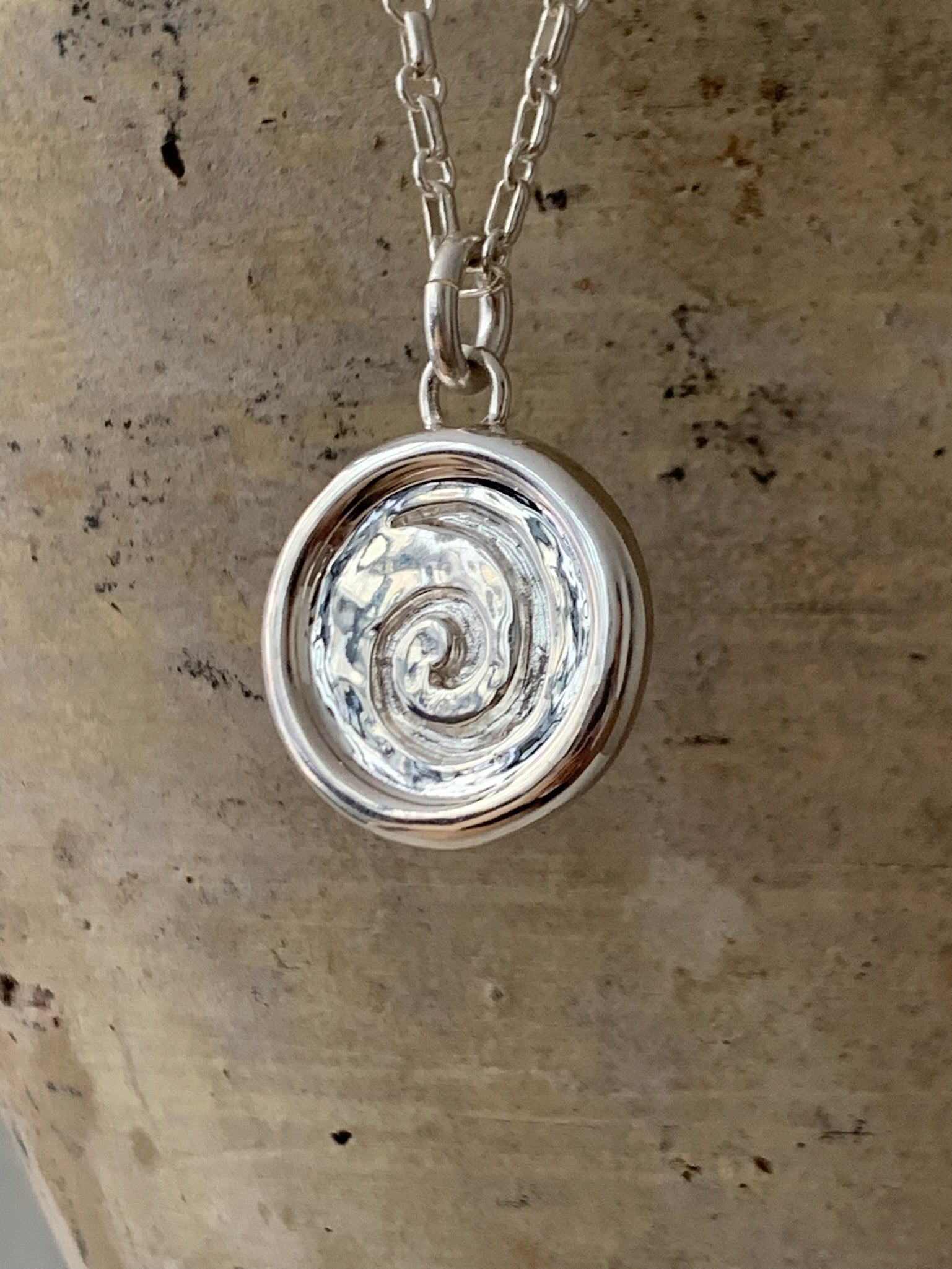 AMS x LL Silver Spiral Pendant