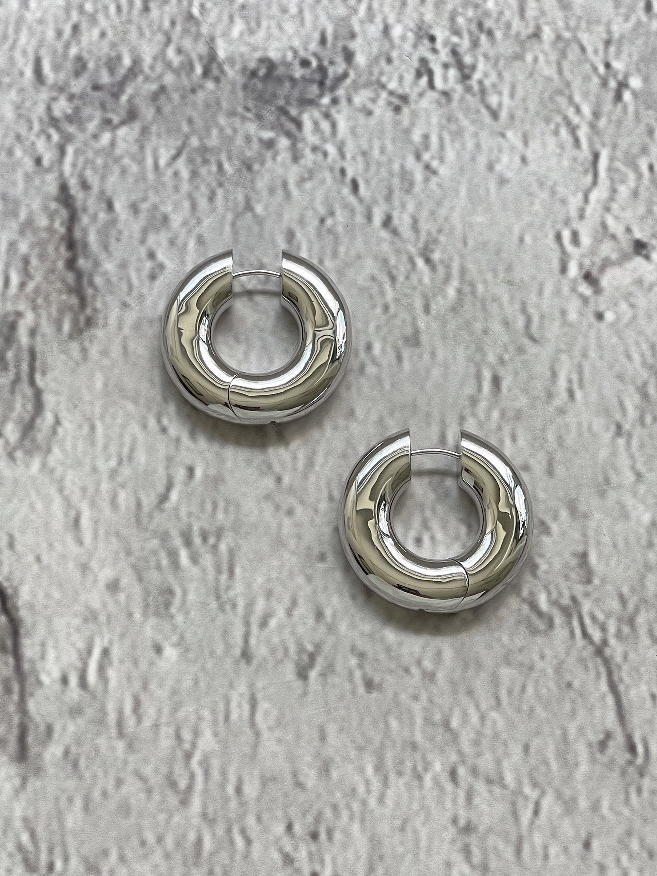 Laura Lombardi Silver Large Terra Hoops