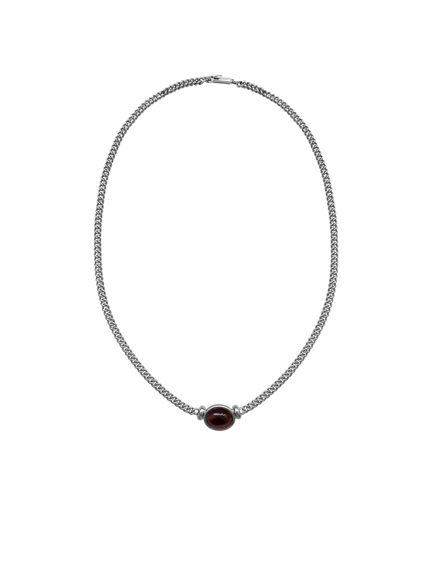 Laura Lombardi White Gold Donatella Necklace with Garnet