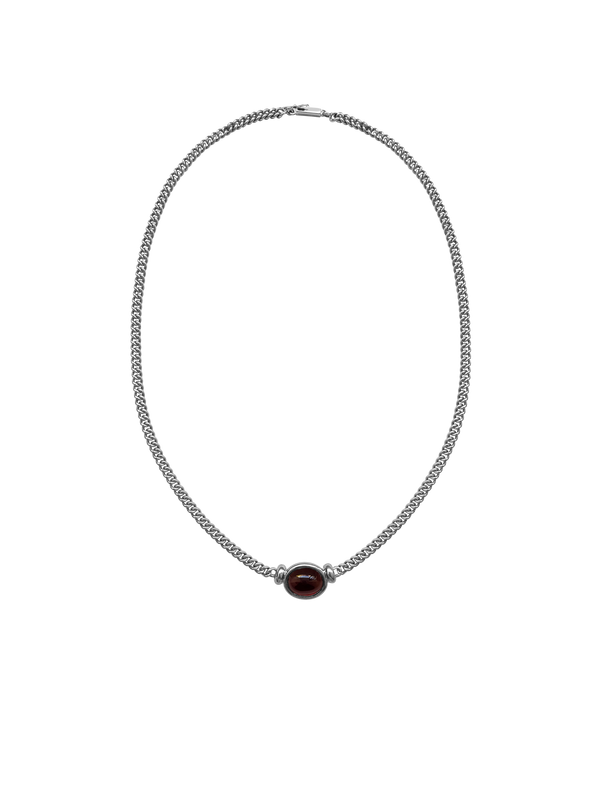 Laura Lombardi White Gold Donatella Necklace with Garnet