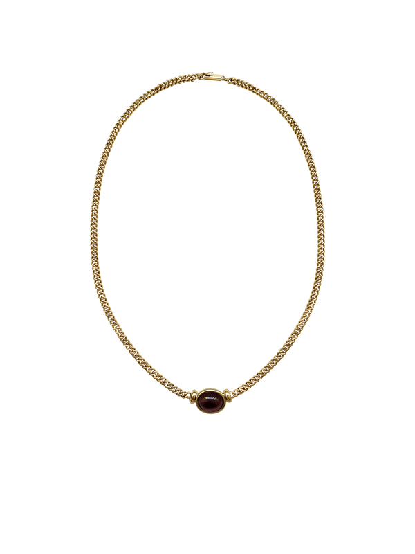 Laura Lombardi Yellow Gold Donatella Necklace with Garnet