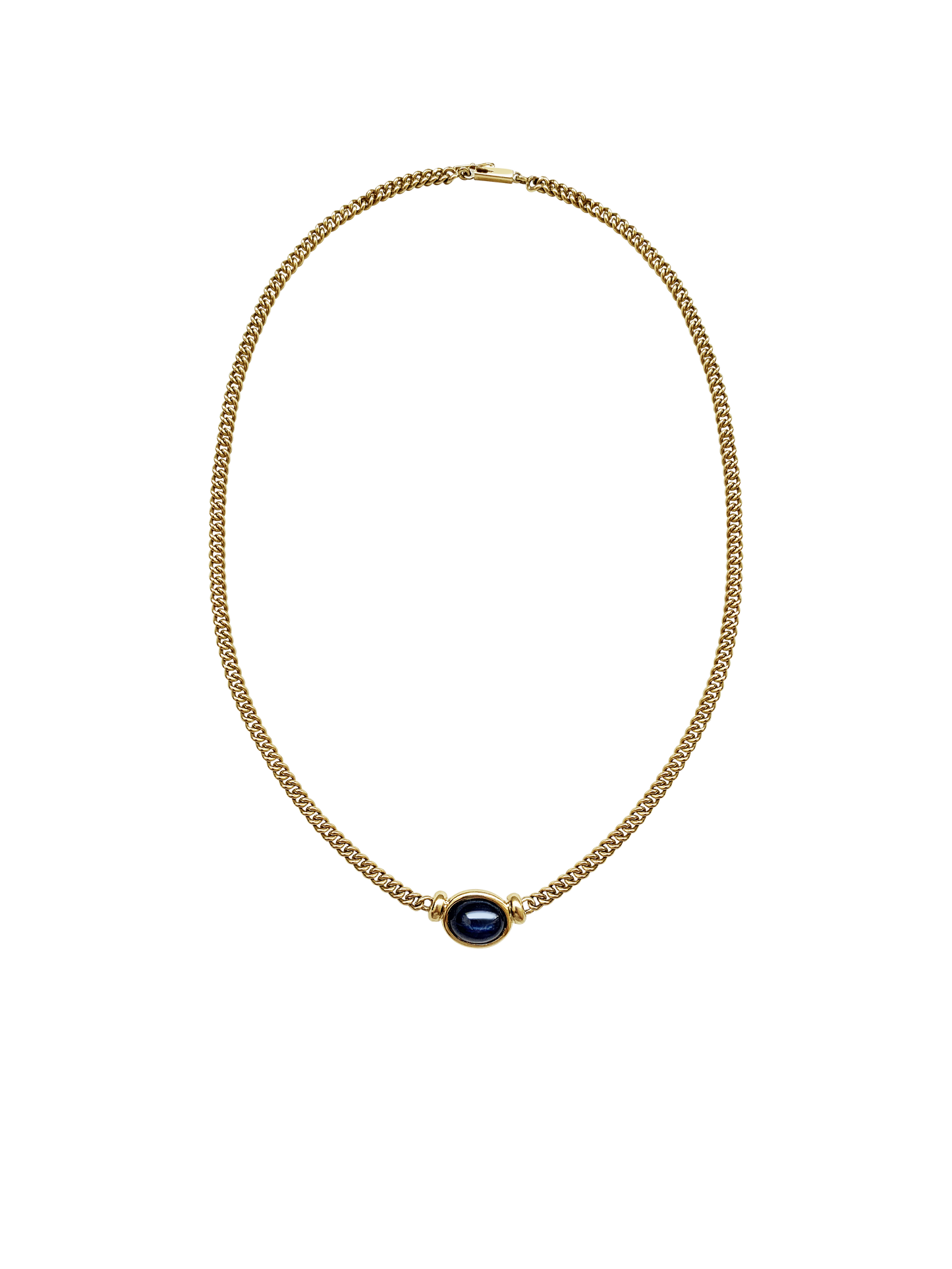 Laura Lombardi 14kt Yellow Gold Donatella Necklace with Sapphire Stone.