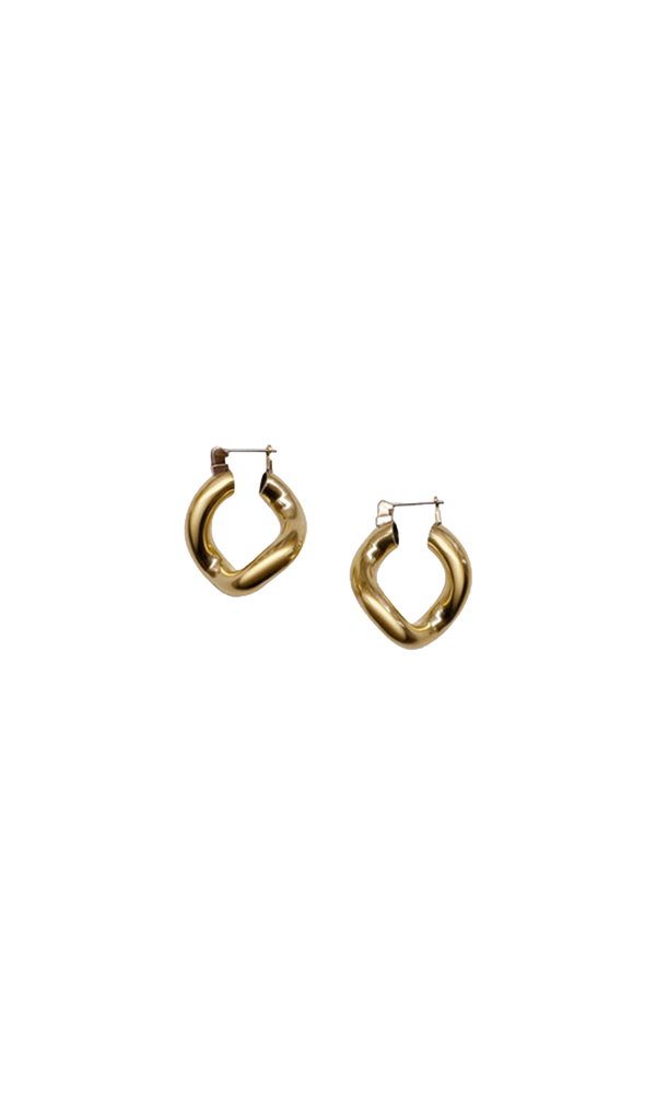 Laura Lombardi sculptural Mini Anima Hoop earrings.