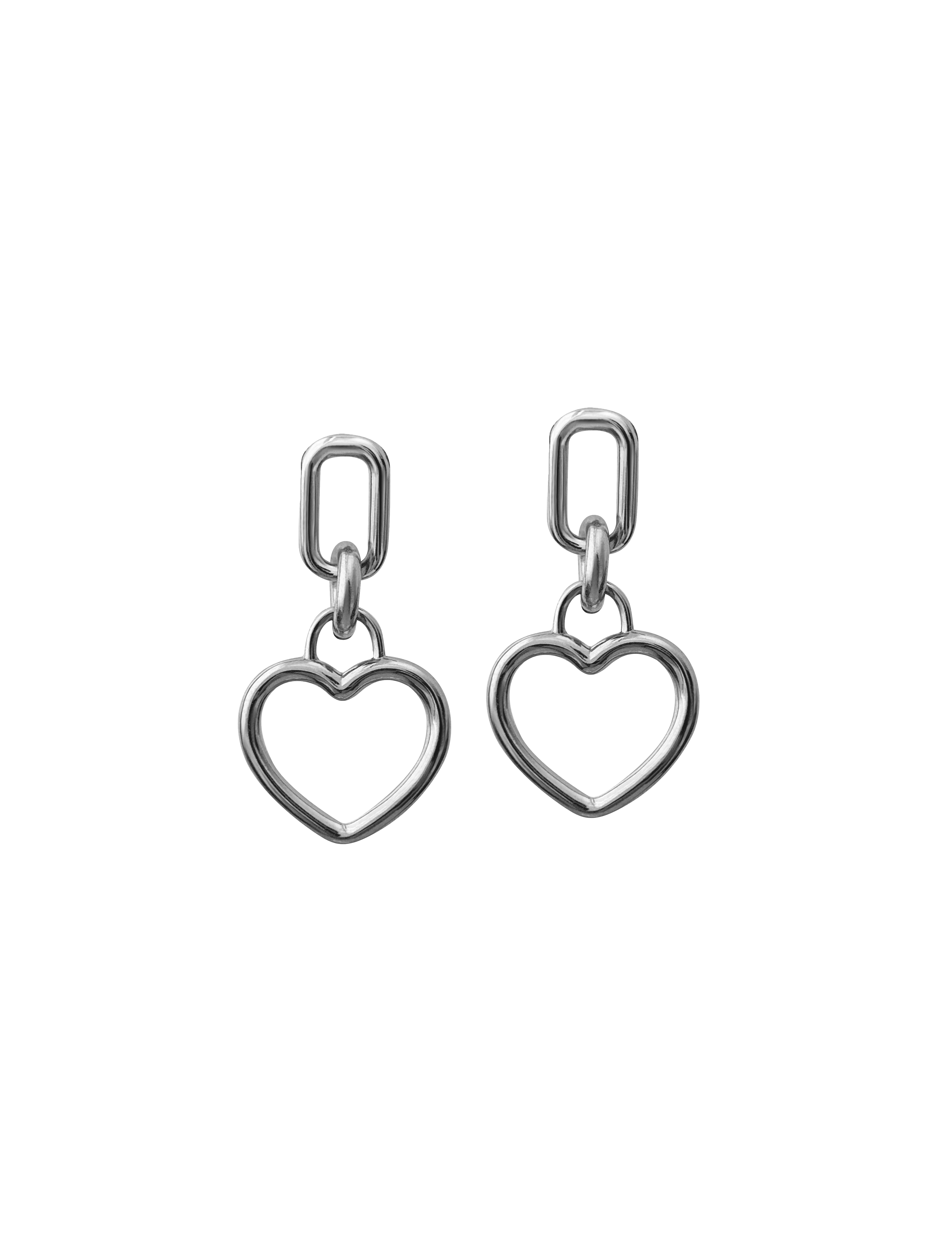 Laura Lombardi Silver Beatta heart earrings.