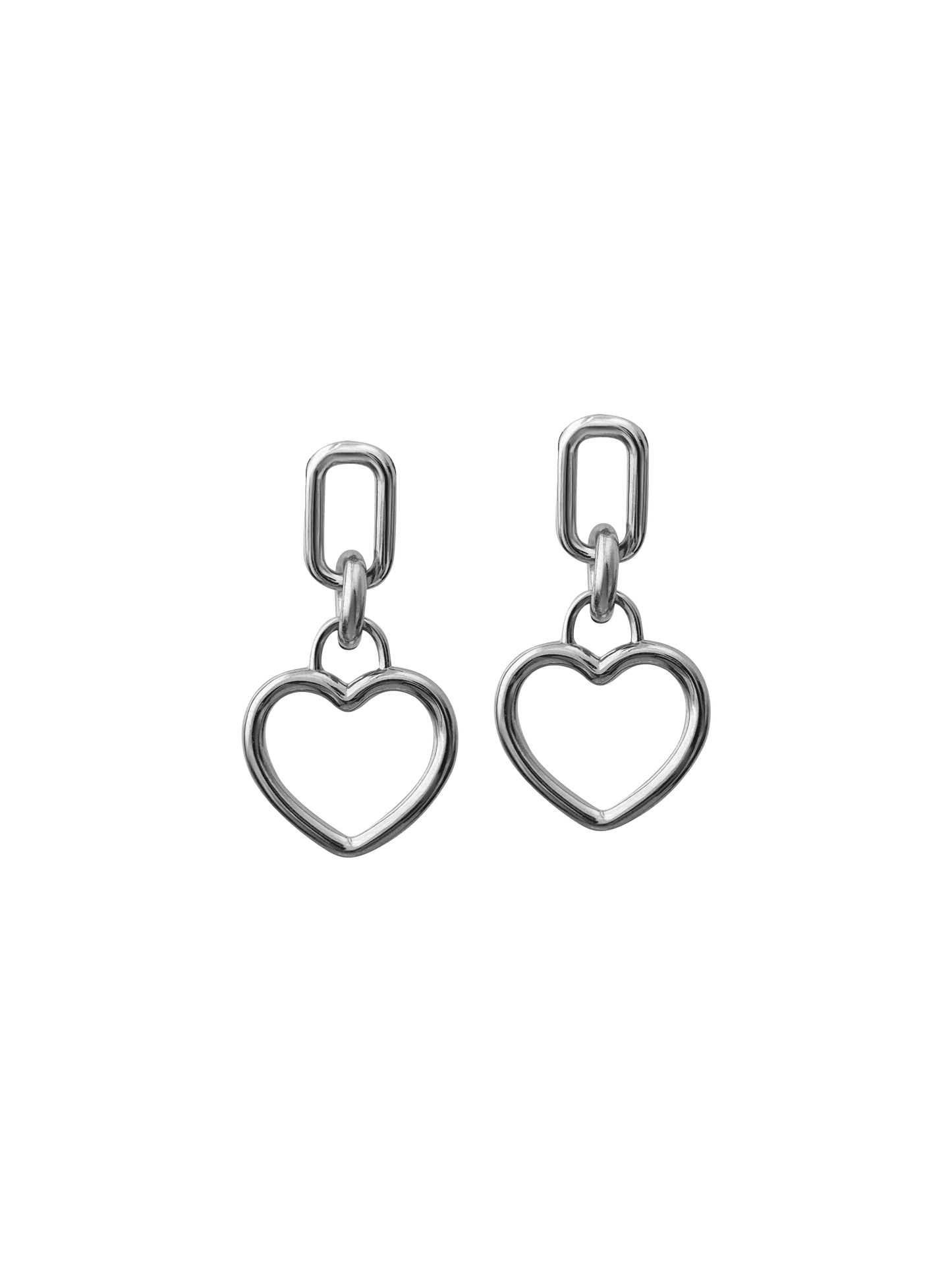 Laura Lombardi Silver Beatta heart earrings.