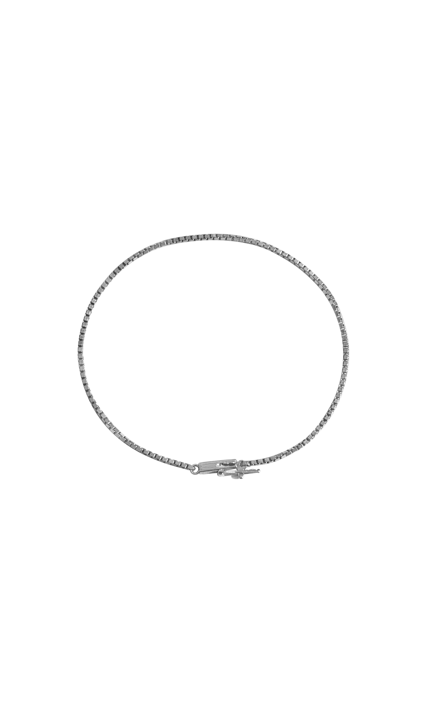 Laura Lombardi 14kt White Gold Box Chain Bracelet.