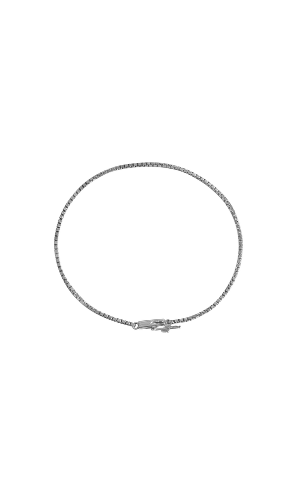 Laura Lombardi 14kt White Gold Box Chain Bracelet.