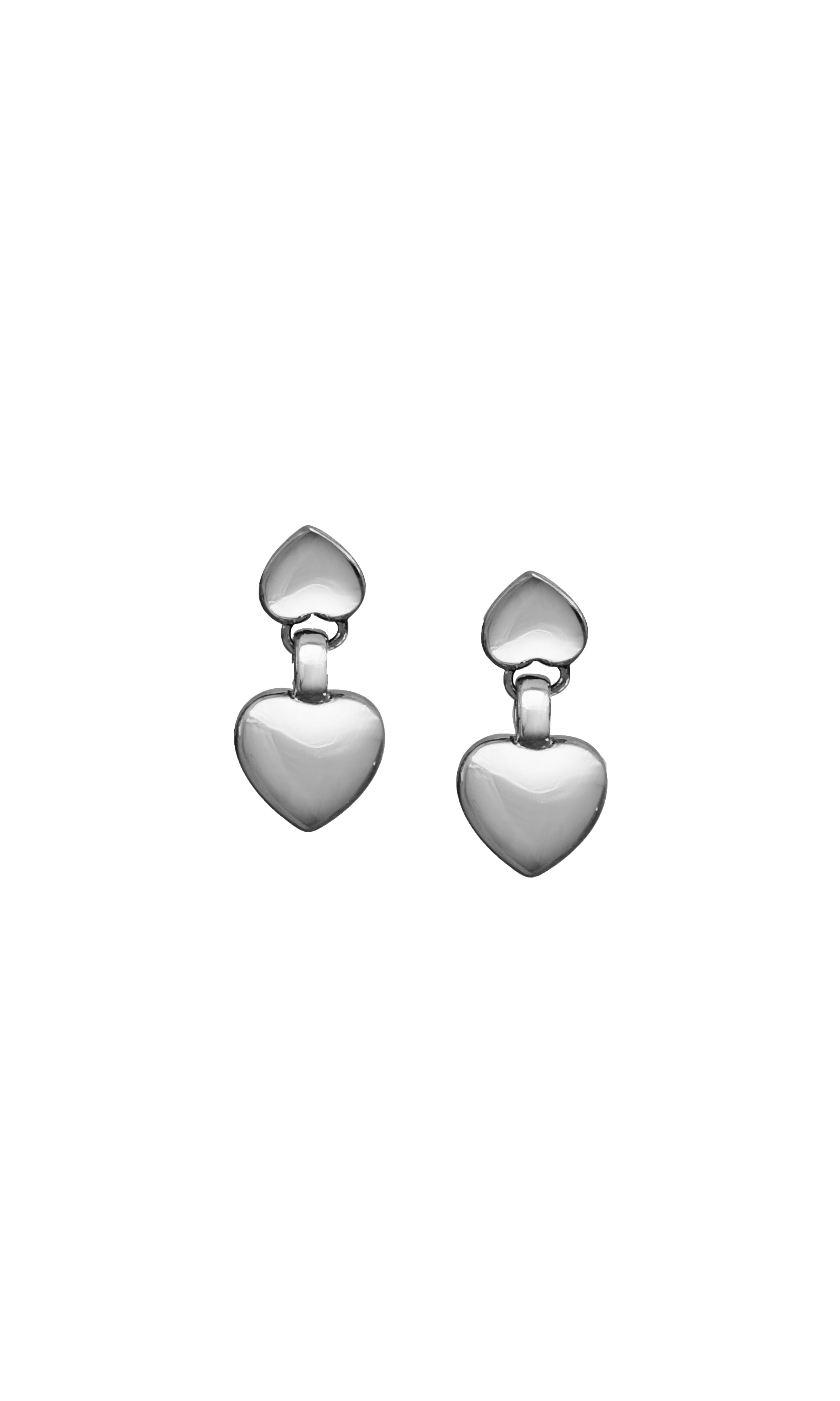 Laura Lombardi Silver Chiara double heart earrings.