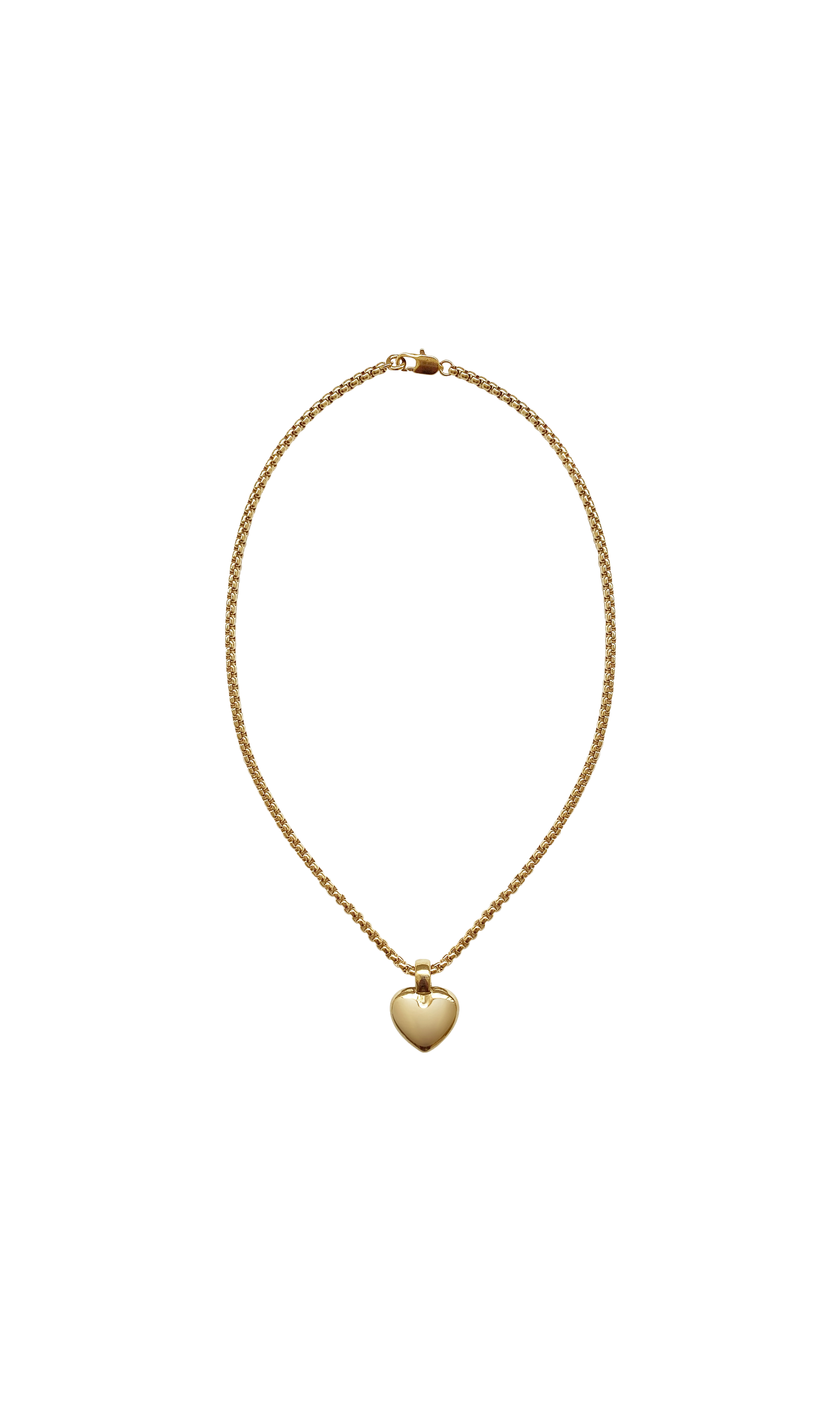 laura lombardi brass heart pendant on box chain