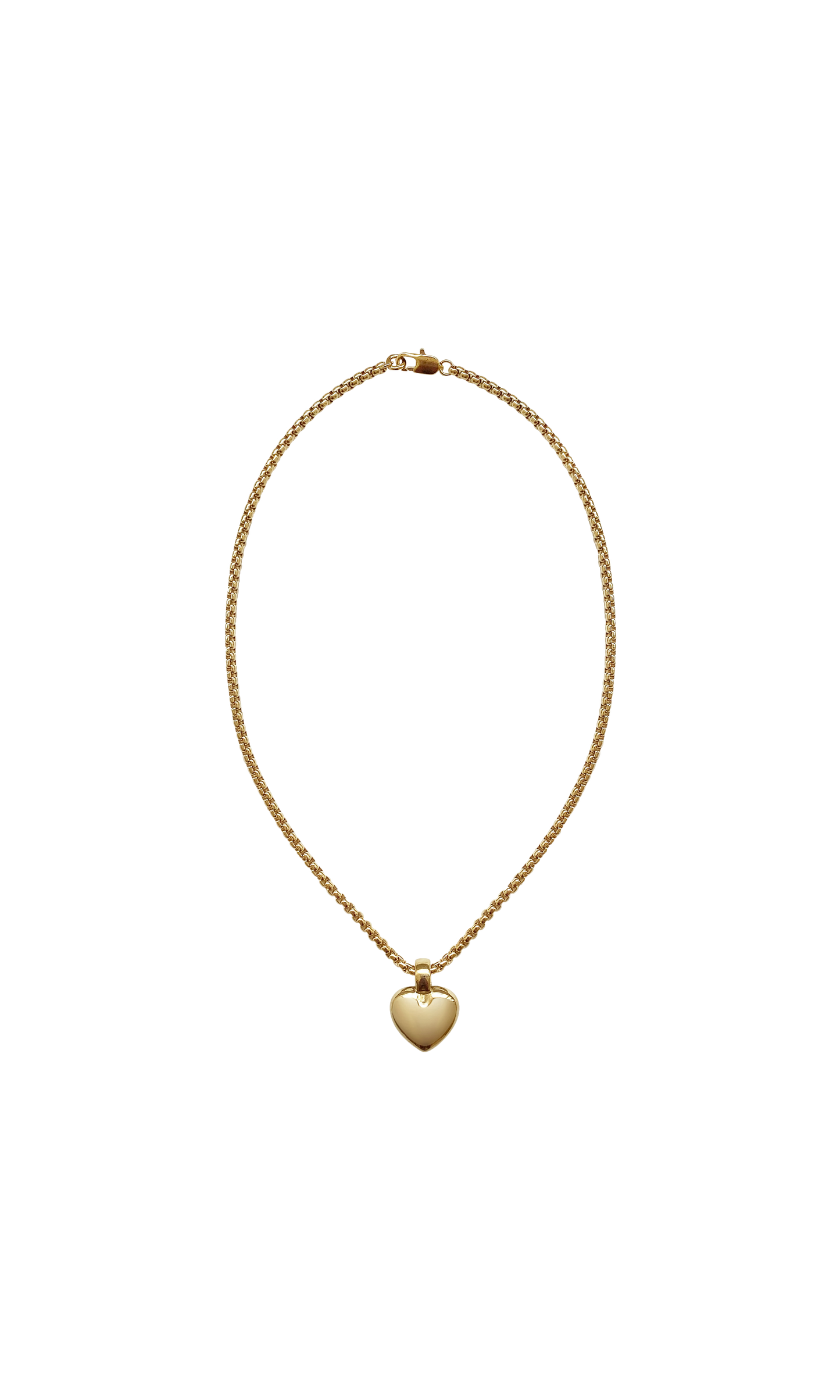 laura lombardi brass heart pendant on box chain