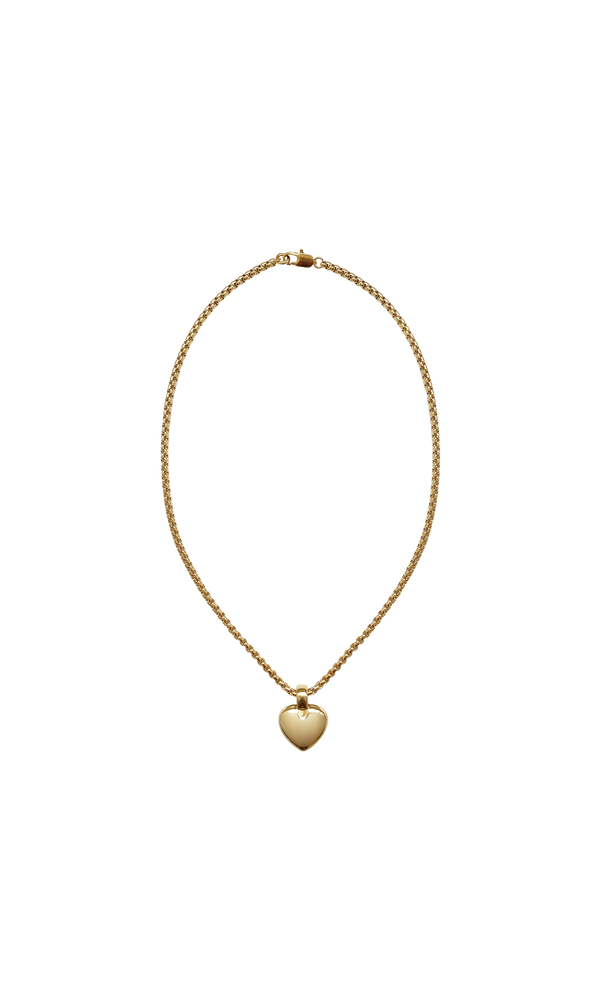 laura lombardi brass heart pendant on box chain