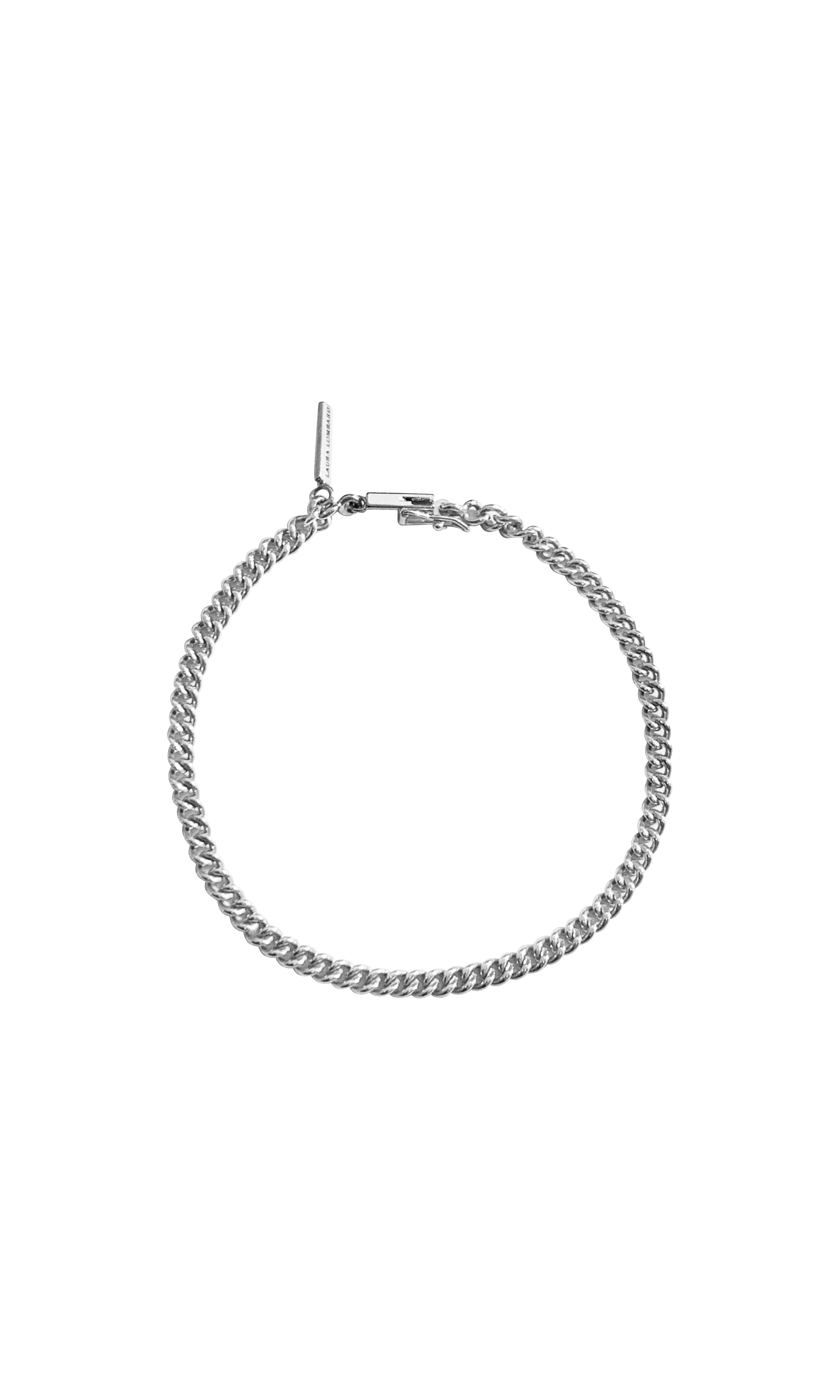 Laura Lombardi 14kt White Gold Curb Chain Bracelet.