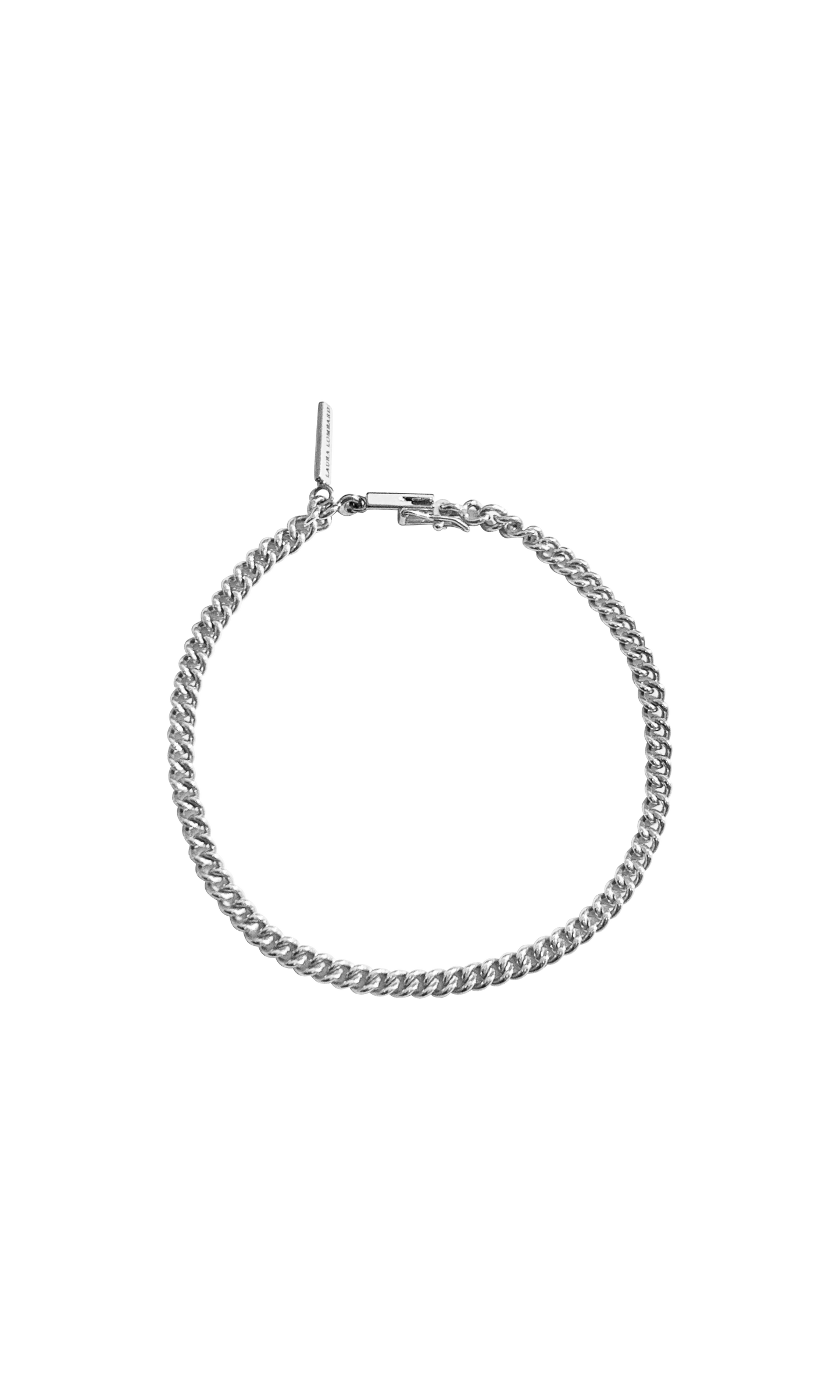 Laura Lombardi 14kt White Gold Curb Chain Bracelet.