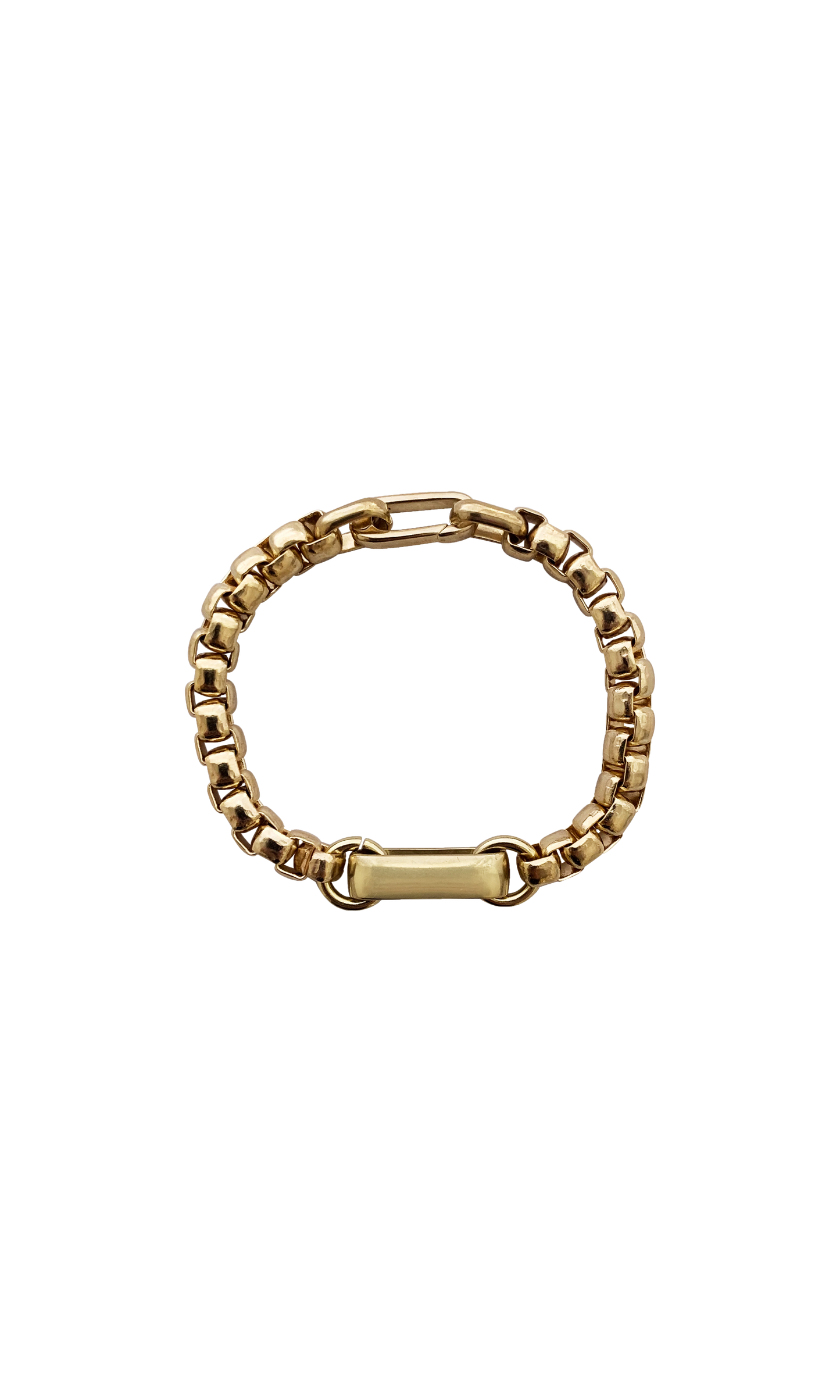 laura lombardi box chain bracelet rectangle focal point 