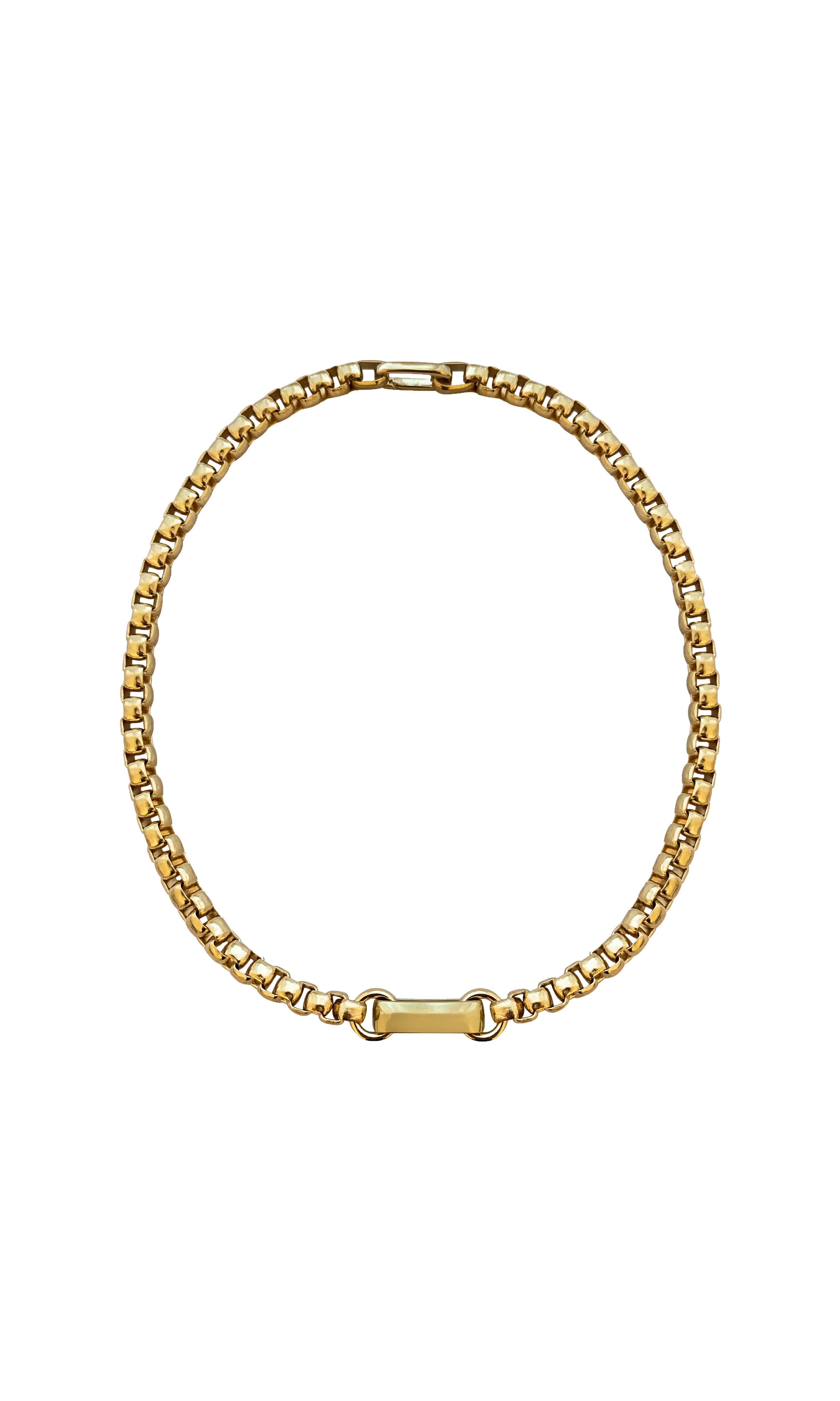 laura lombardi box chain choker necklace