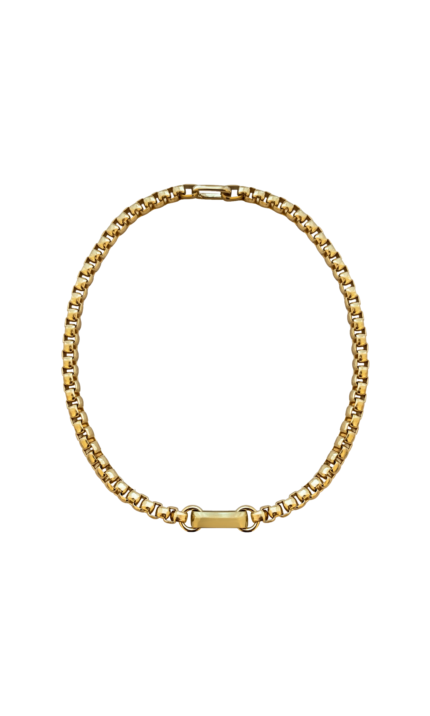 laura lombardi box chain choker necklace