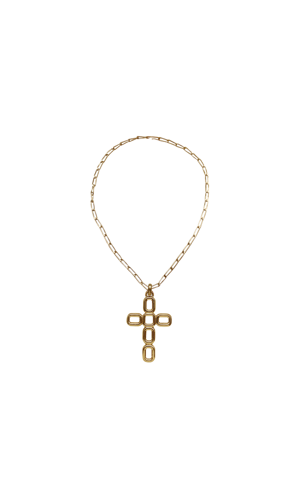 Laura Lombardi Gold Luciana cross pendant necklace