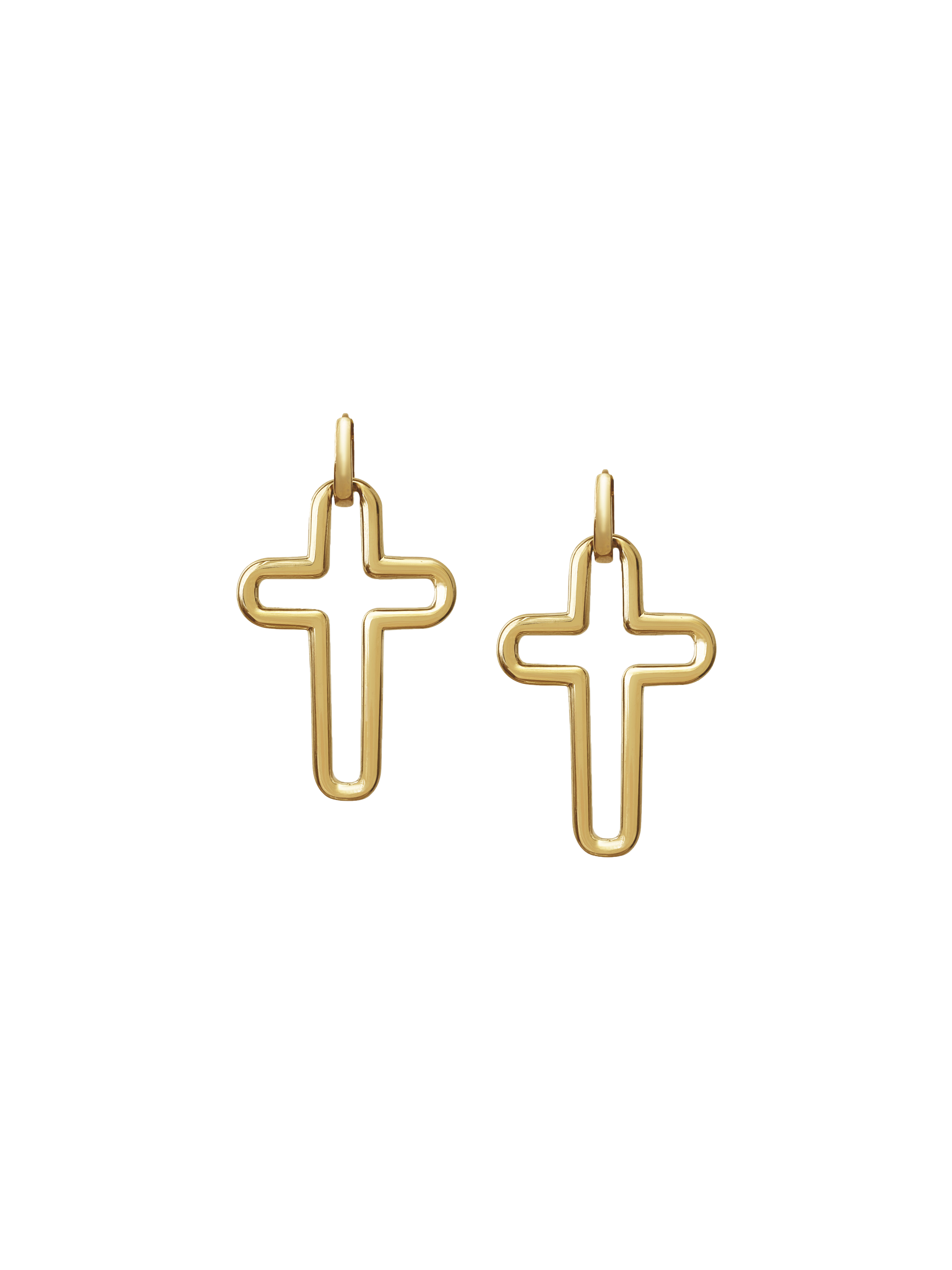 Laura Lombardi gold Madda cross earrings.