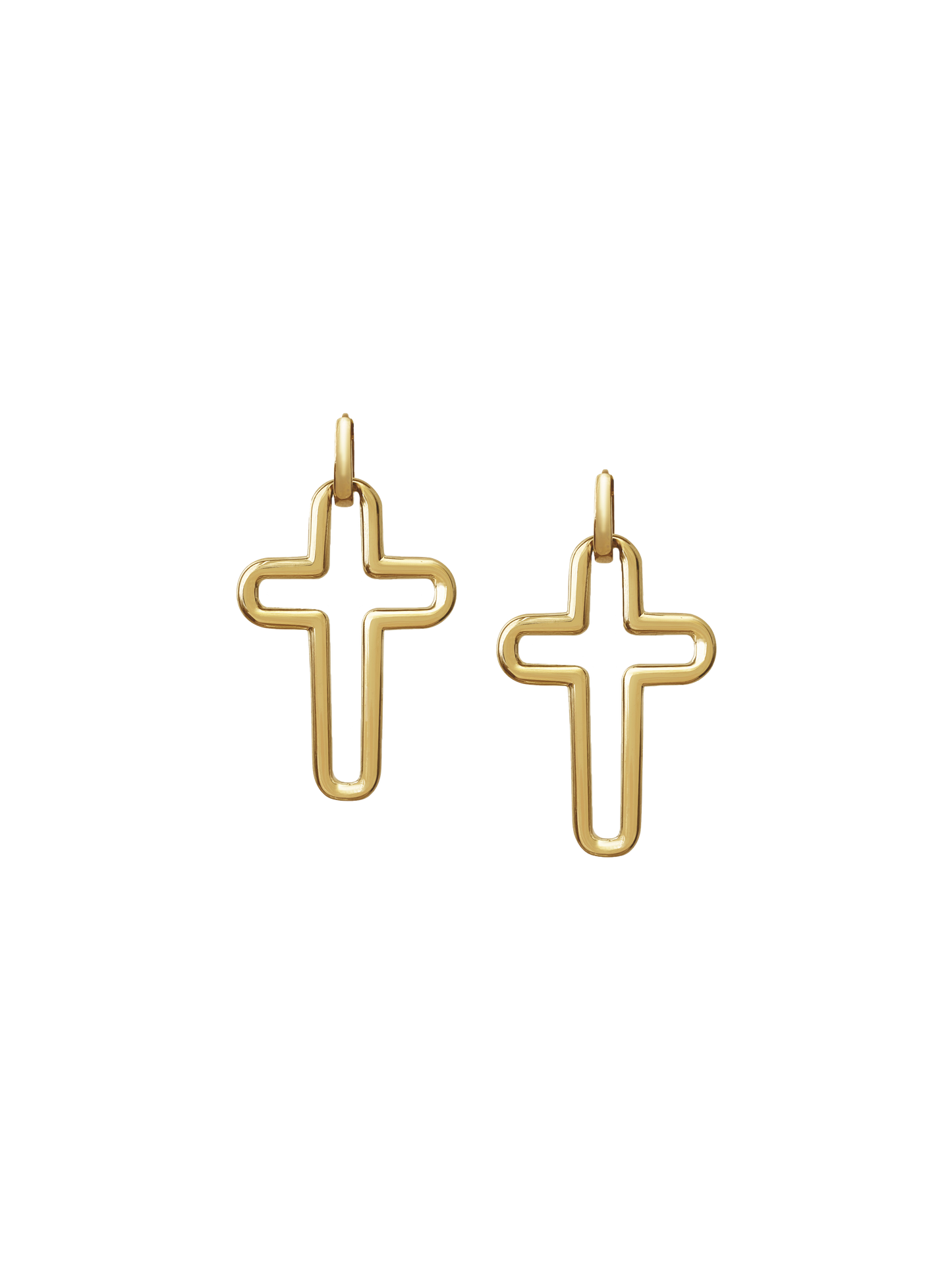 Laura Lombardi gold Madda cross earrings.