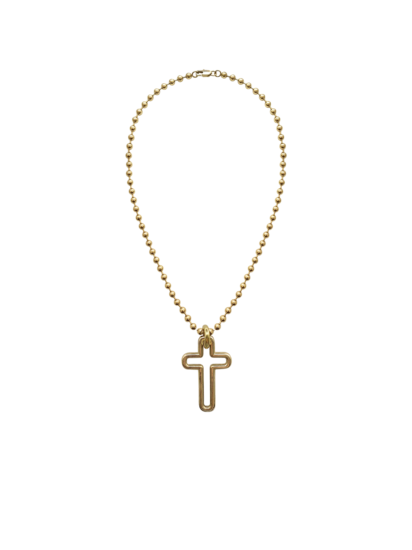 Laura Lombardi gold Madda cross pendant.