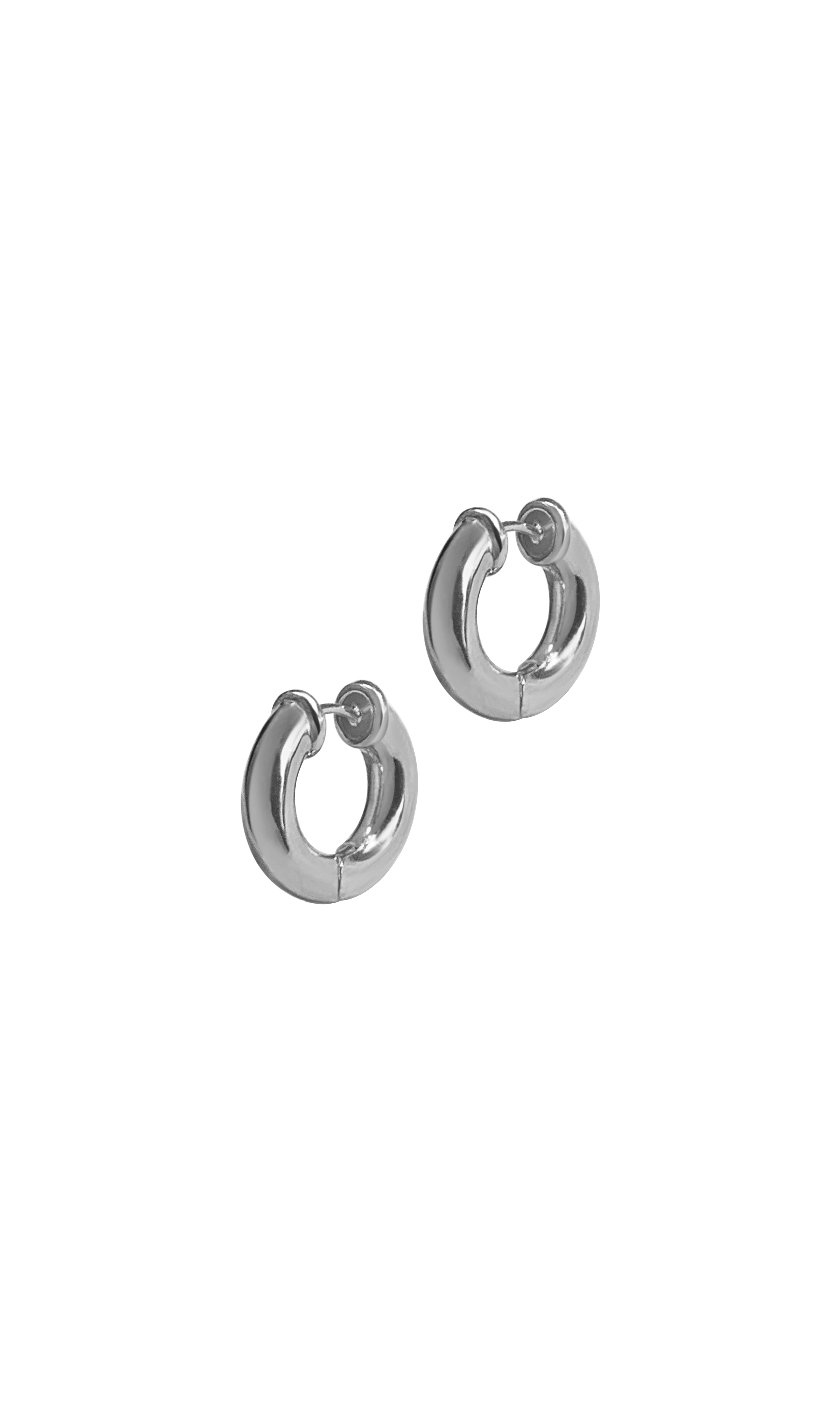 Laura Lombardi 14kt White Gold Mini Classica Hoops.