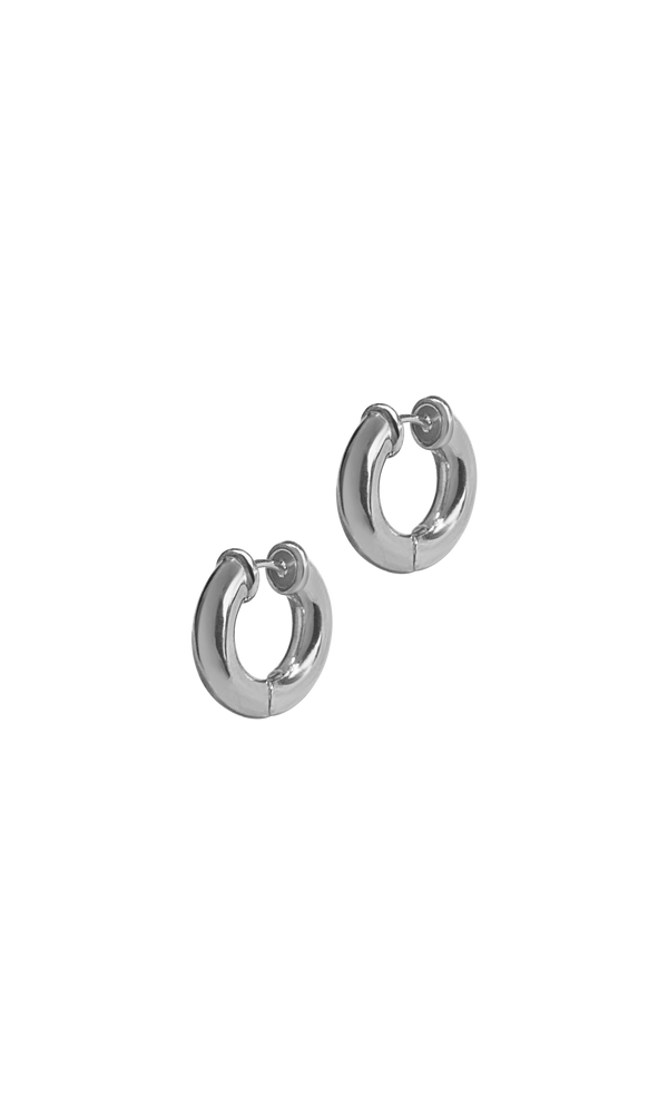 Laura Lombardi 14kt White Gold Mini Classica Hoops.