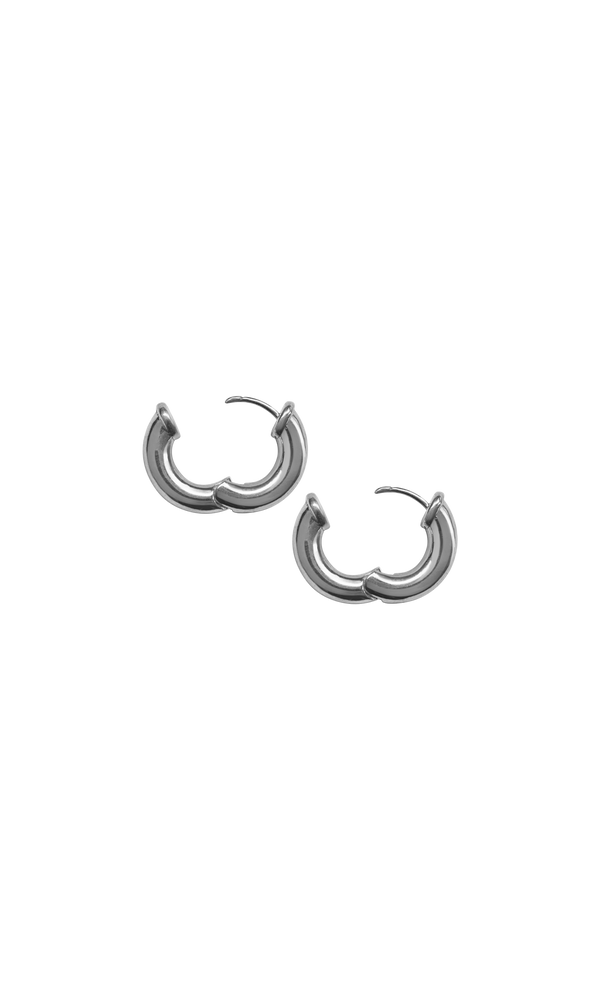 Laura Lombardi 14kt White Gold Mini Classica Hoops.