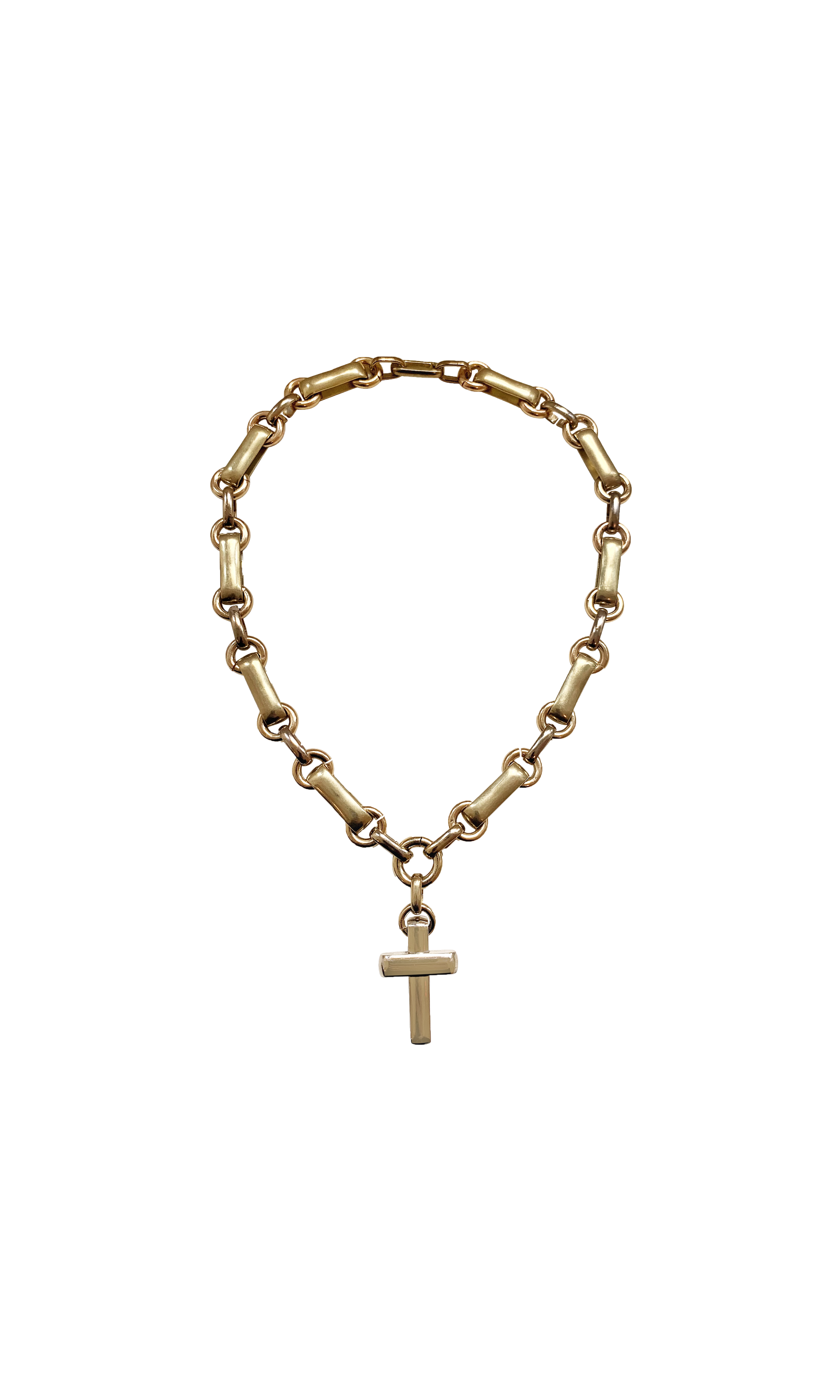 Laura Lombardi gold Sestina cross necklace.