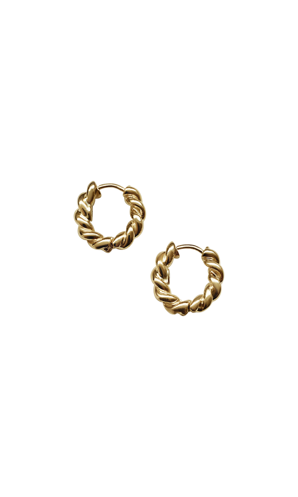 Laura Lombardi 14kt Yellow Gold Twist Hoops.