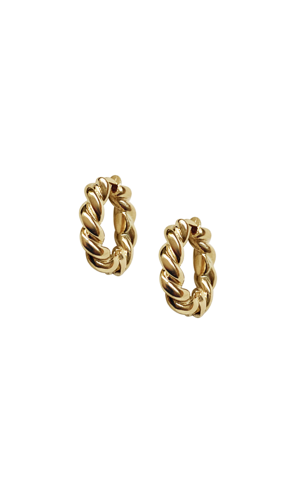 Laura Lombardi 14kt Yellow Gold Twist Hoops.